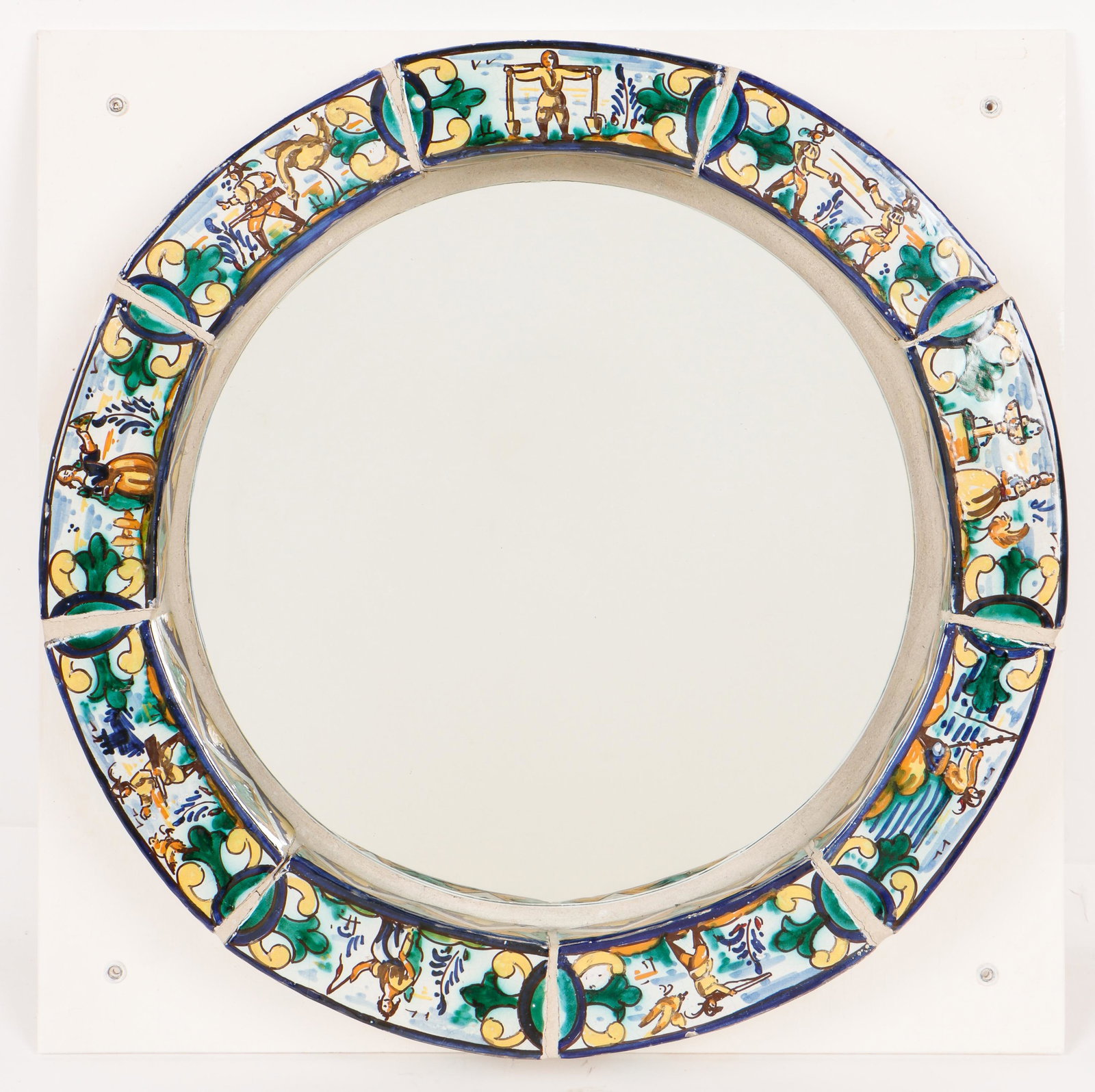 Majolica Tiled Circular Mirror (1 of 7)