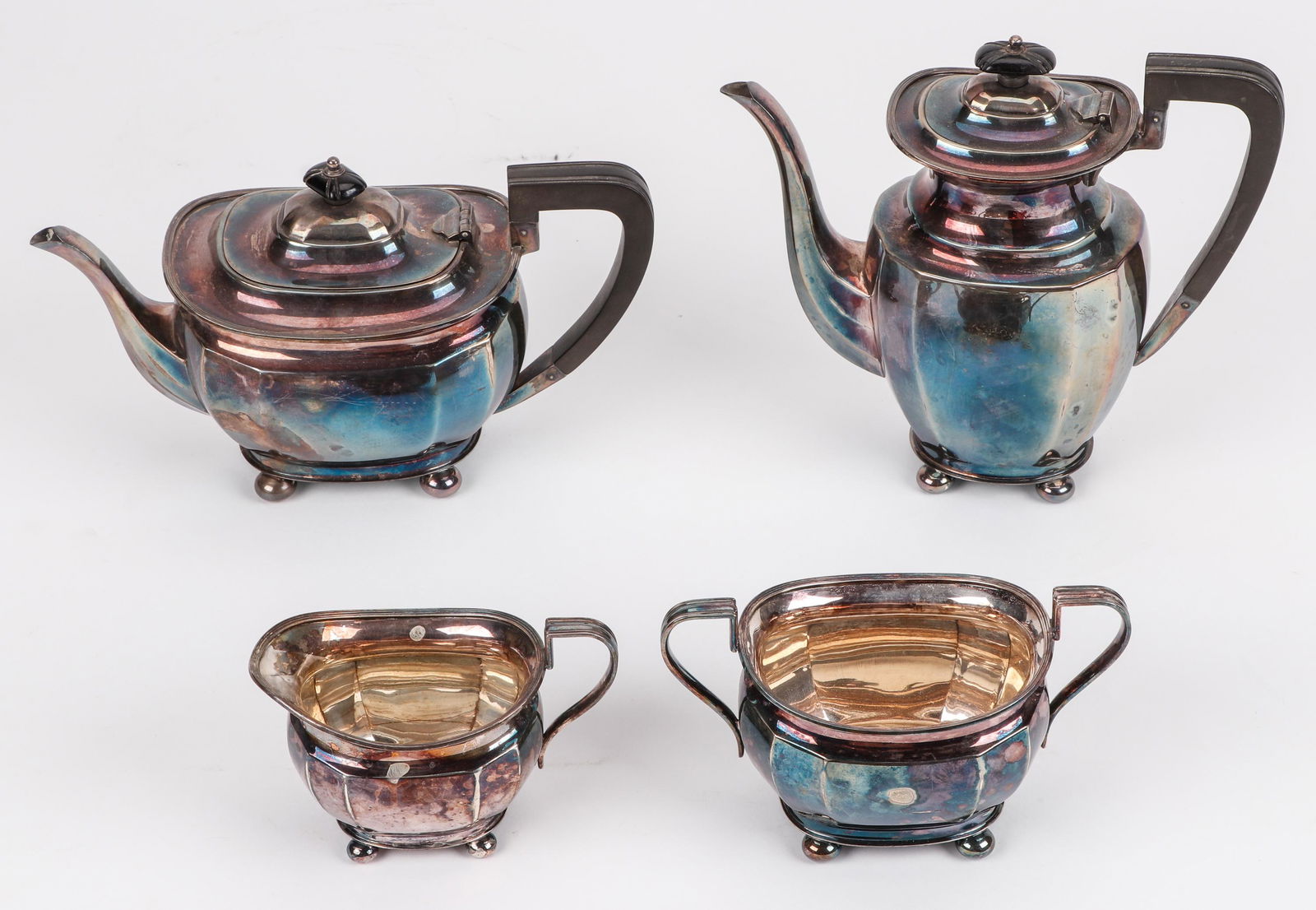 Set of English Sterling Silver 4-Piece Coffee Service (1 of 3)