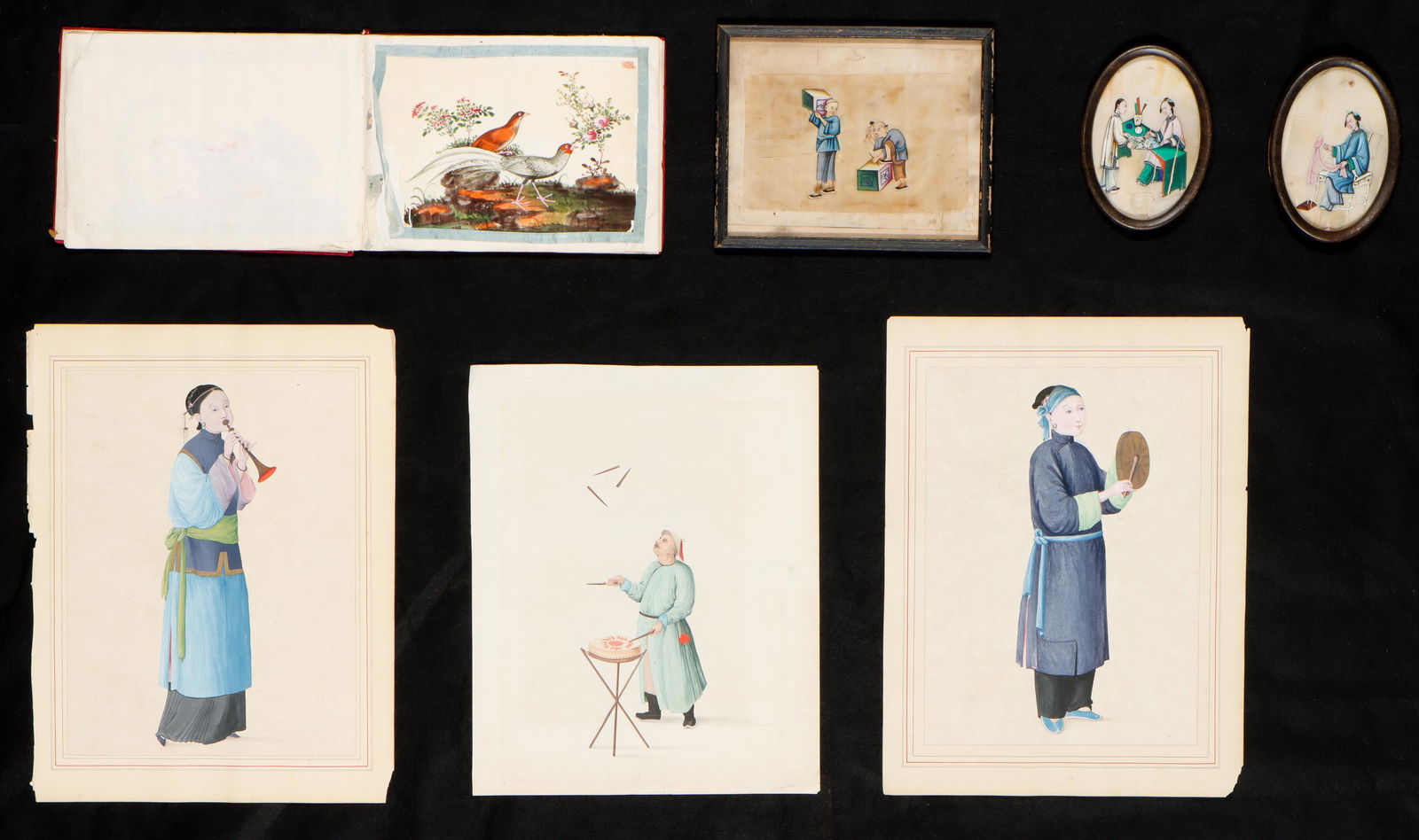 Collector's Lot of Chinese Export Watercolors and Pith Paintings (1 of 4)