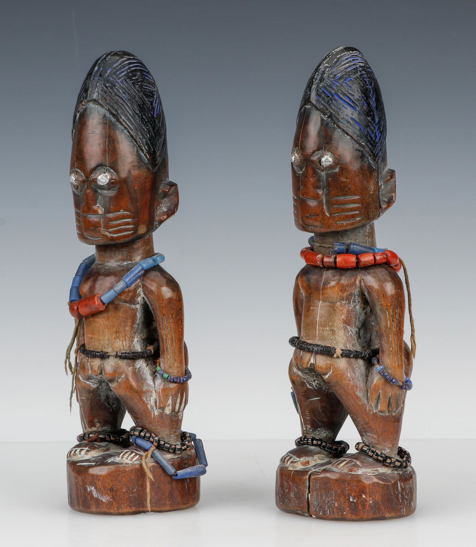 Pair of African Yoruba Ibeji Figures, Nigeria, Mid 20th C (1 of 6)