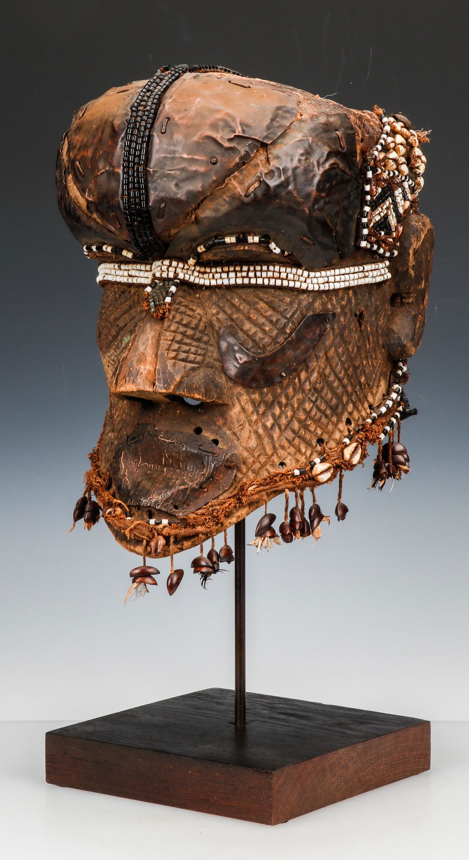 African Kuba Bwoom Helmet Mask, DRC, 19th/20th C. (1 of 6)