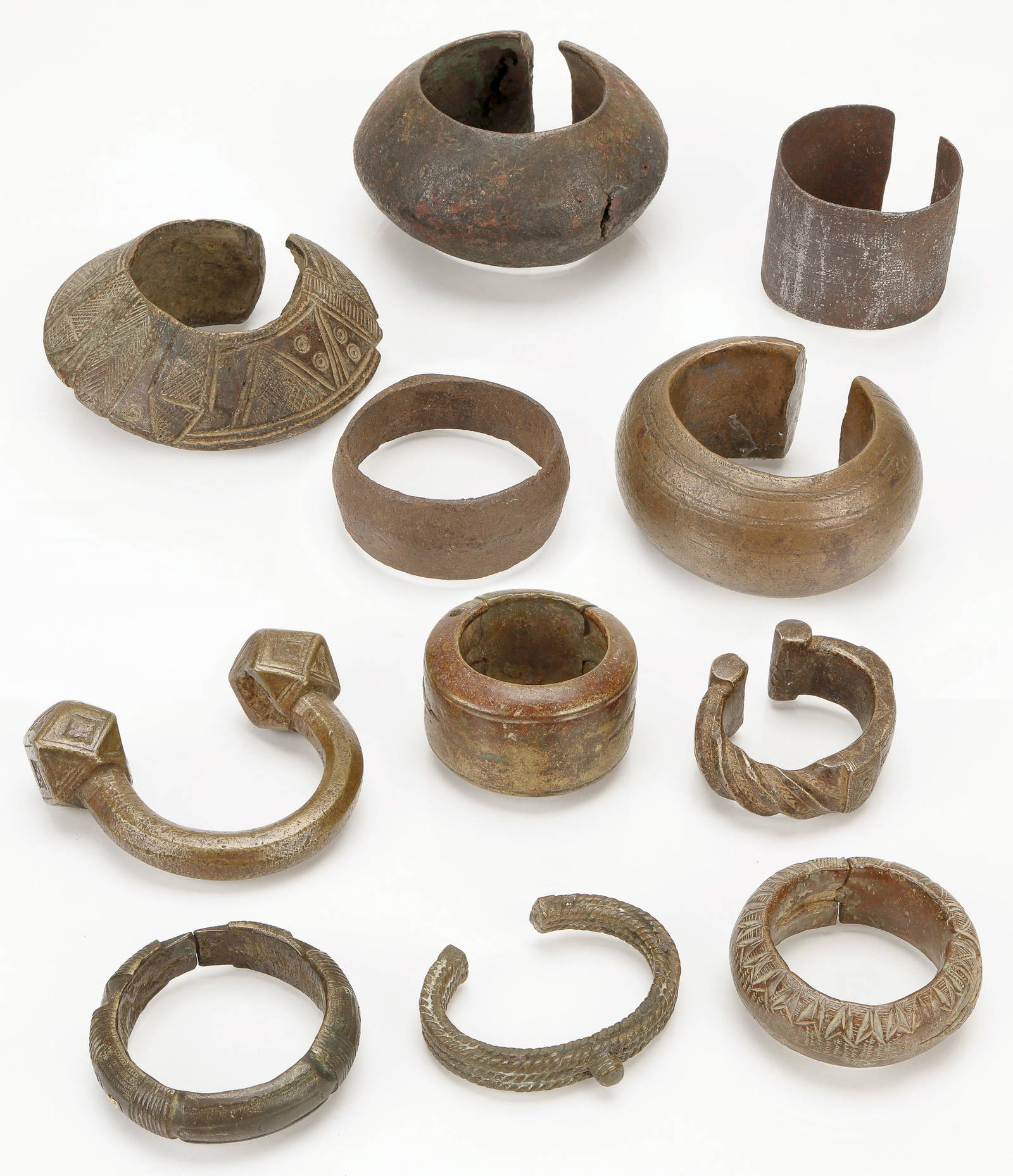 Group Of Antique African Currency/dowry Bracelets And Anklets Auction