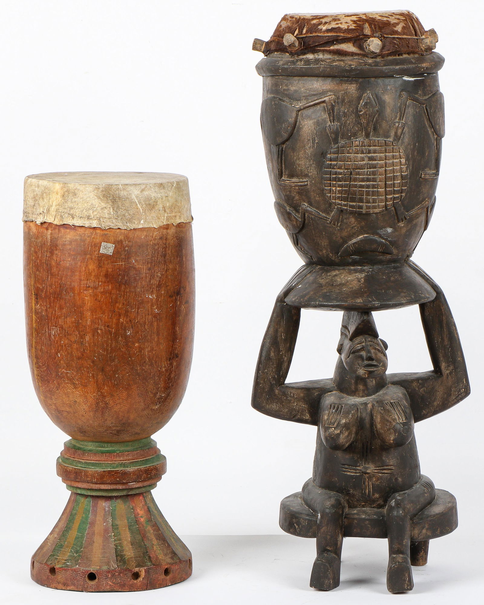 African Congo and Senufo Style Drums, 20th C. (1 of 5)