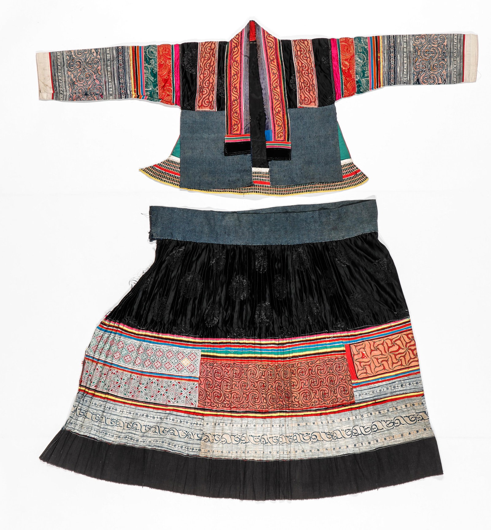 Rare Miao Zhijin Pleated Skirt And Matching Jacket, China, Early-Mid 20th C. (1 of 5)