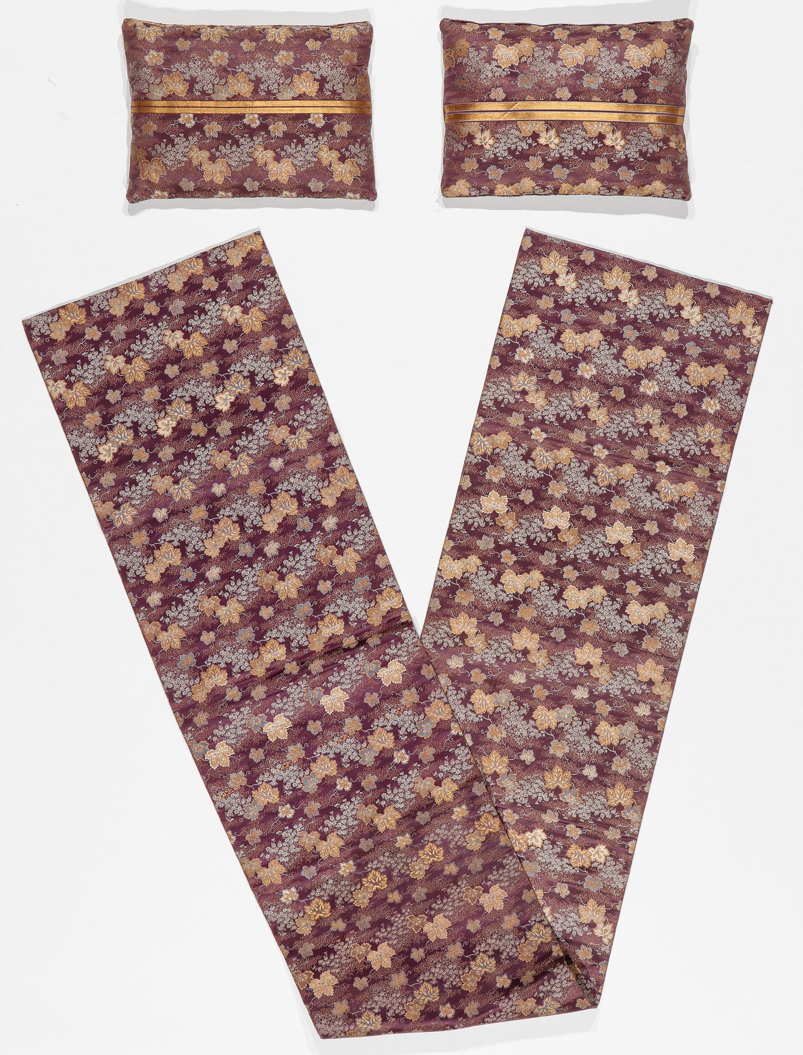 Silk Brocade Obi And Matching Pillows, Japan, Early-Mid 20th C. (1 of 3)