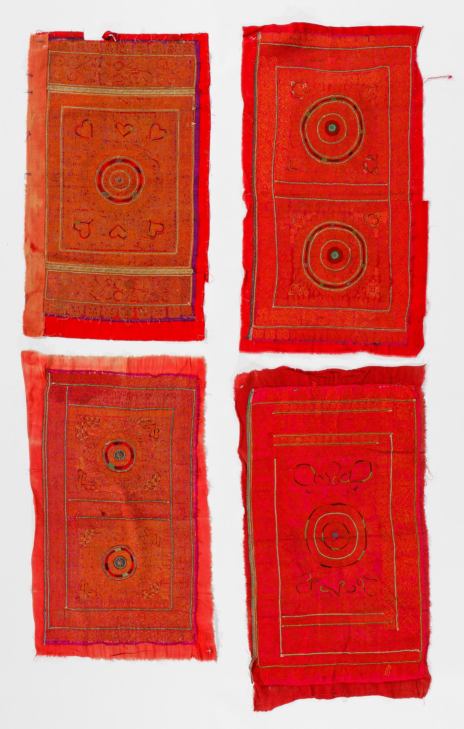 4 Finely Embroidered Textiles, India, Early  20th C. (1 of 2)