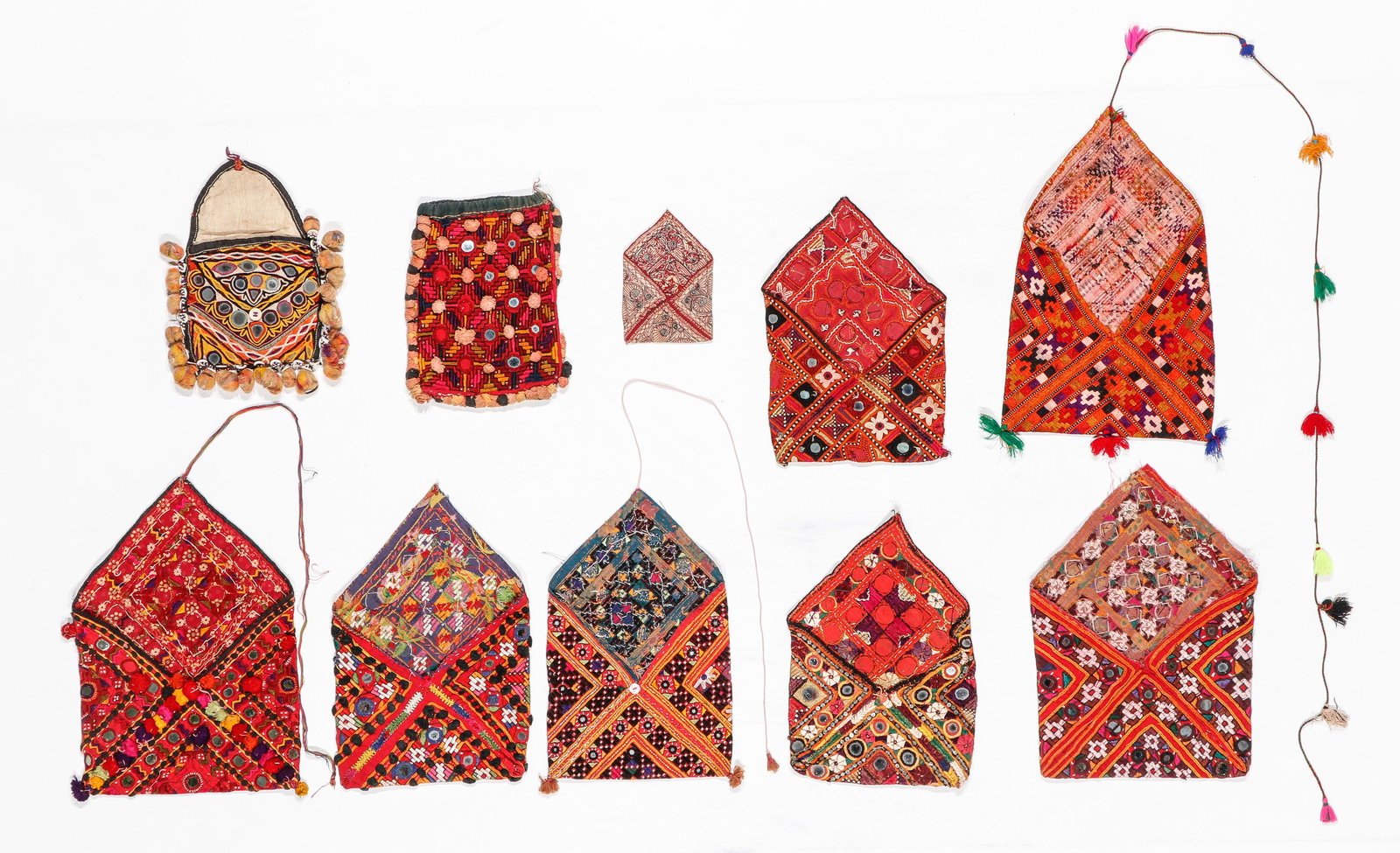 Collector's Lot of 10 Indian Banjara Bags (1 of 2)
