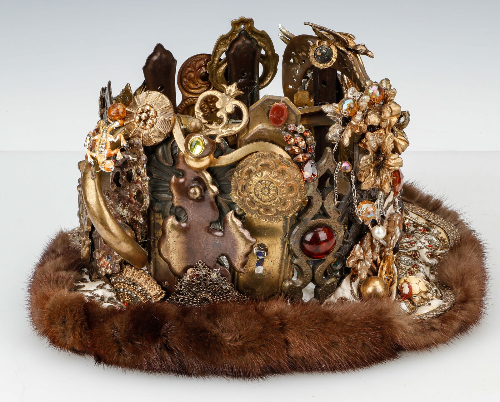 Vintage Style Jeweled Found Object Hat (1 of 6)