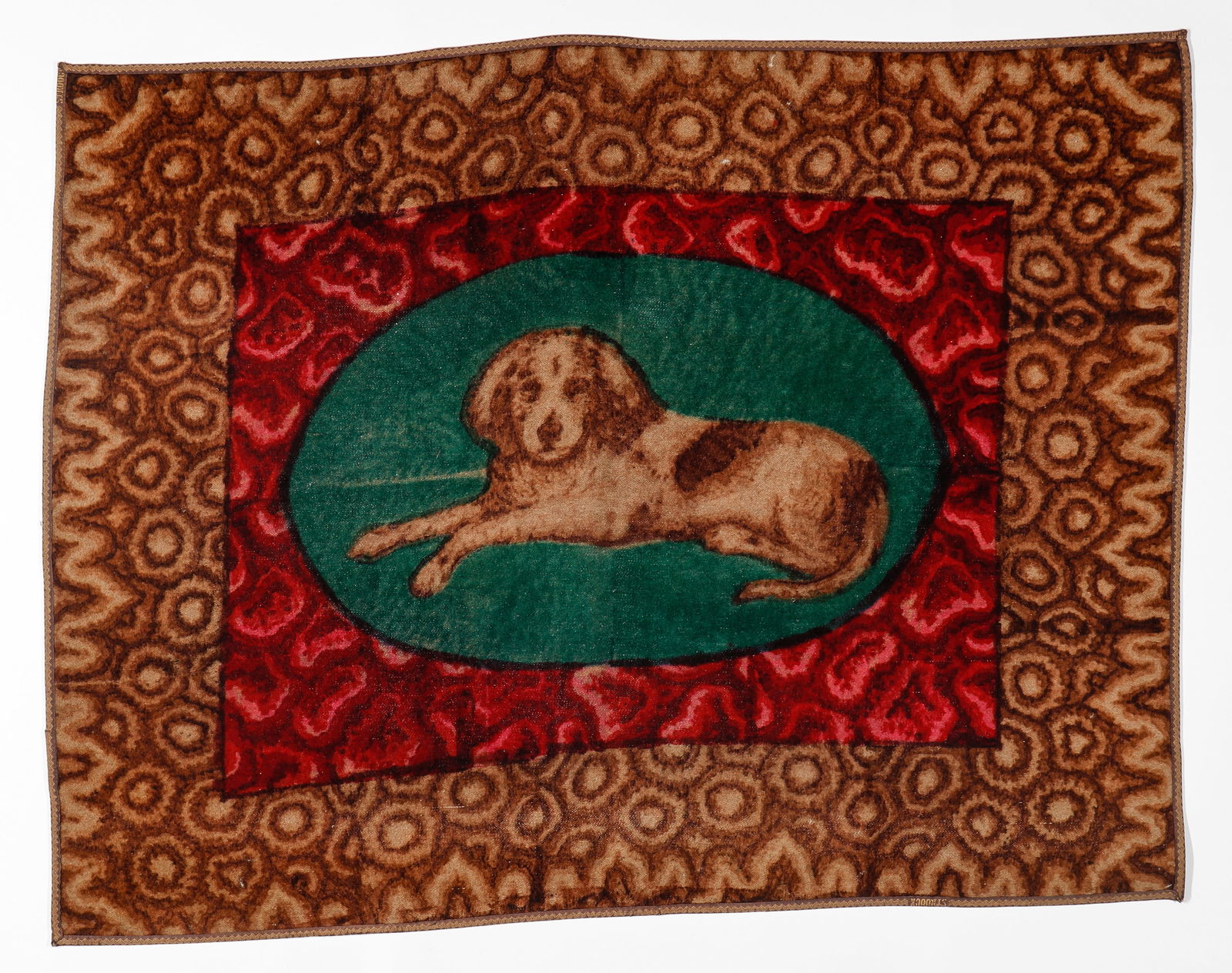 Antique Horse Hair Carriage Lap Blanket with Resting Dog (1 of 4)