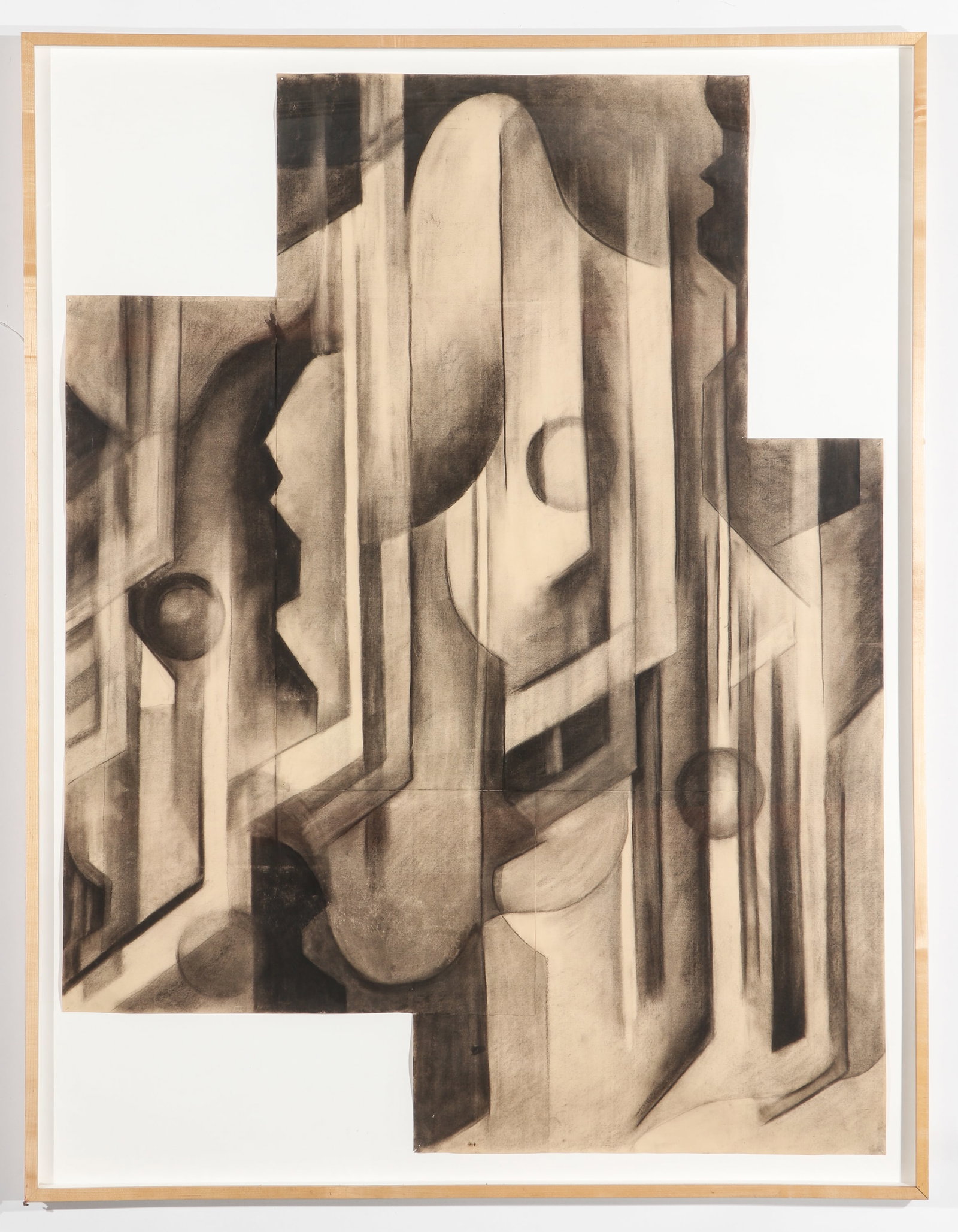 Joseph Amarotico (American, 1931-1985) Cubist Style Charcoal Drawing (1 of 2)