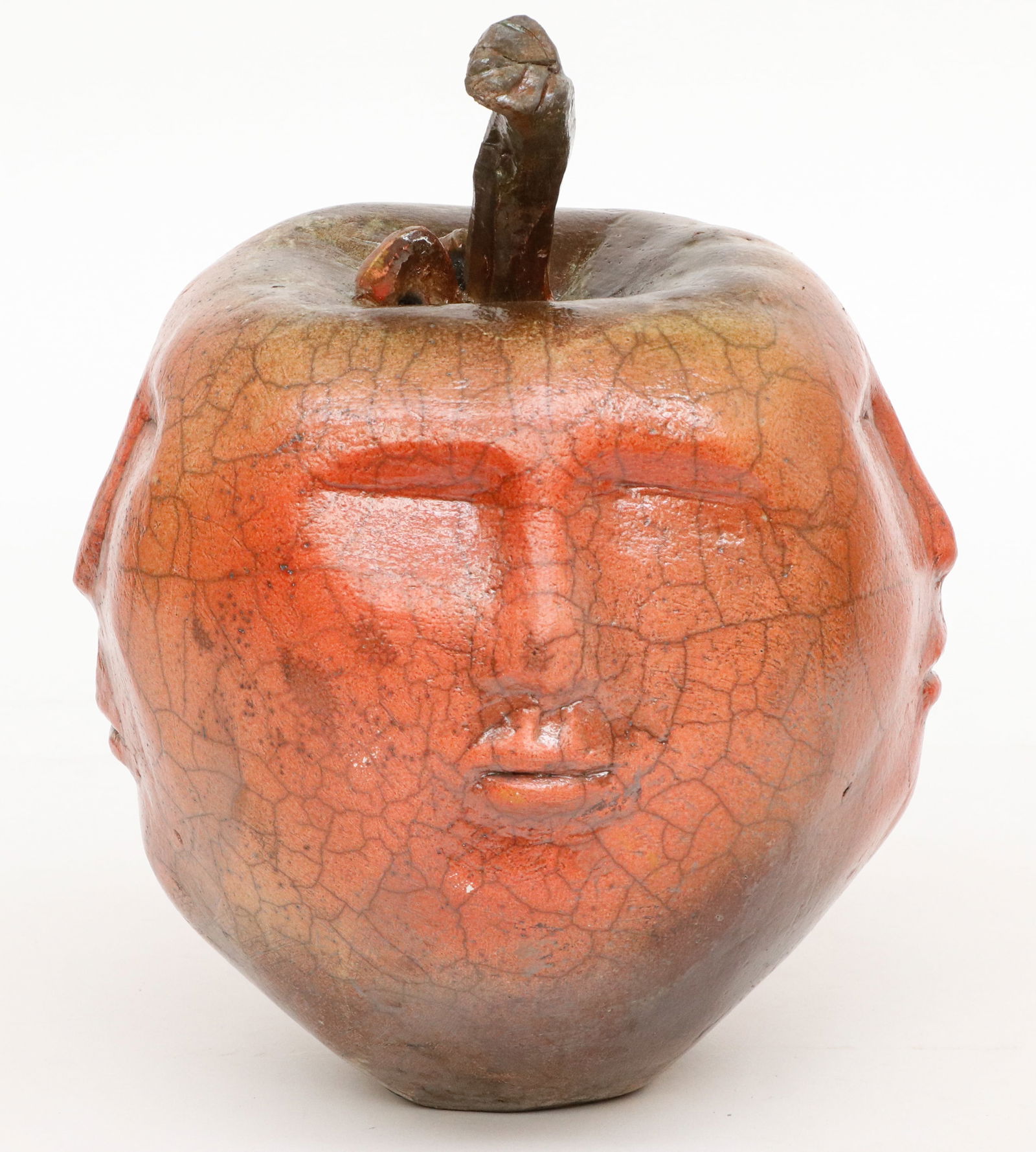 Renzo Faggioli (20th c.) "Apple with Faces" Sculpture (1 of 5)