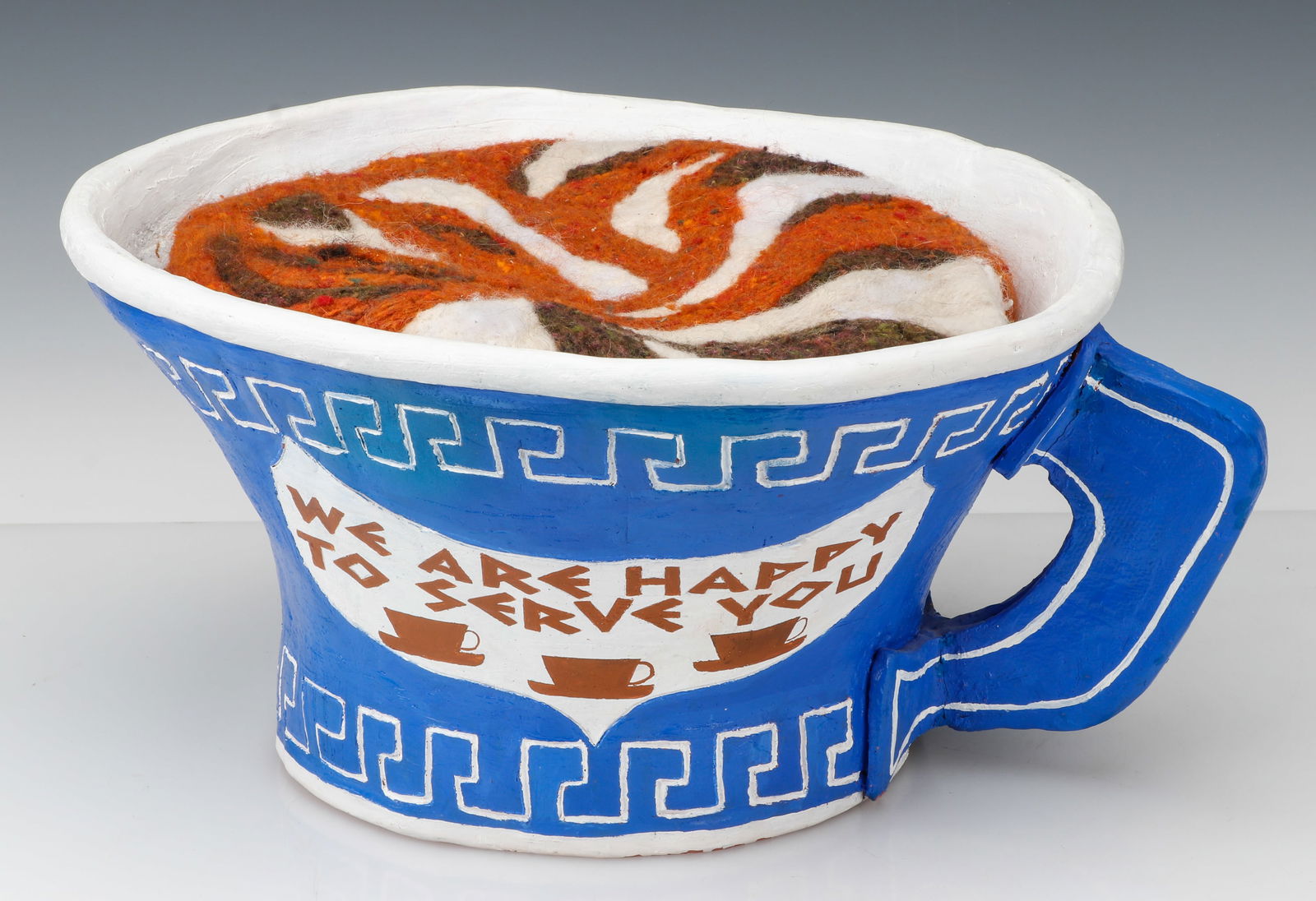 Oversized "Greek Diner Coffee Cup" Art Sculpture (1 of 6)