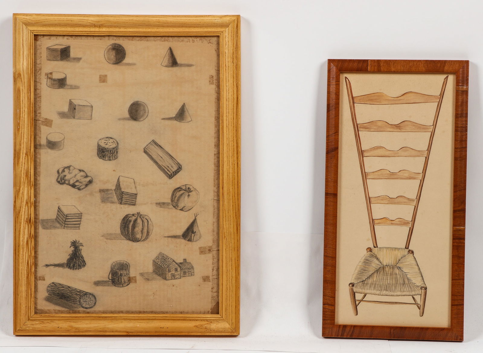 Two Framed Vintage Pencil Illustrations (1 of 2)