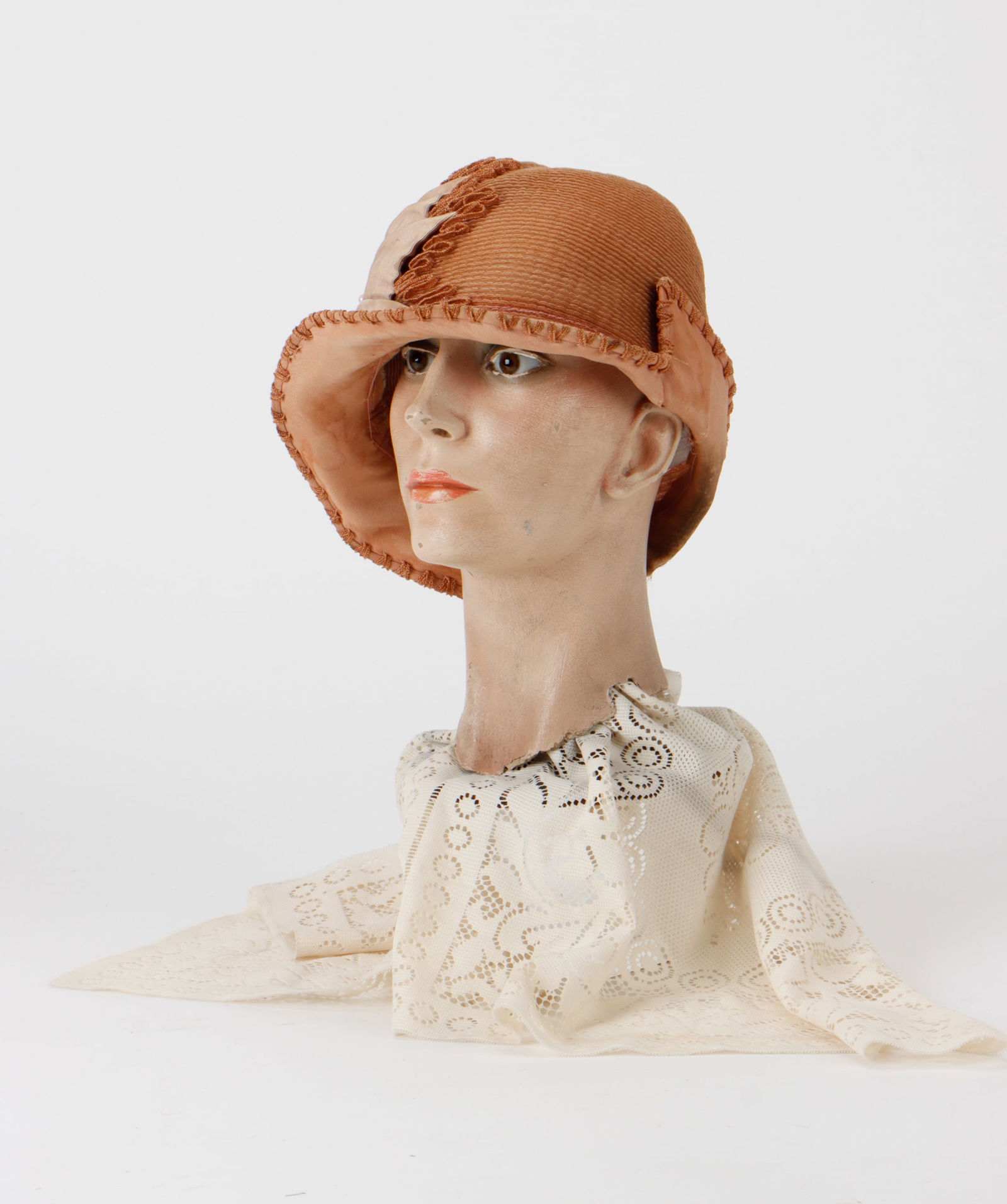French Art Deco Wax Mannequin Head with Hat (1 of 9)