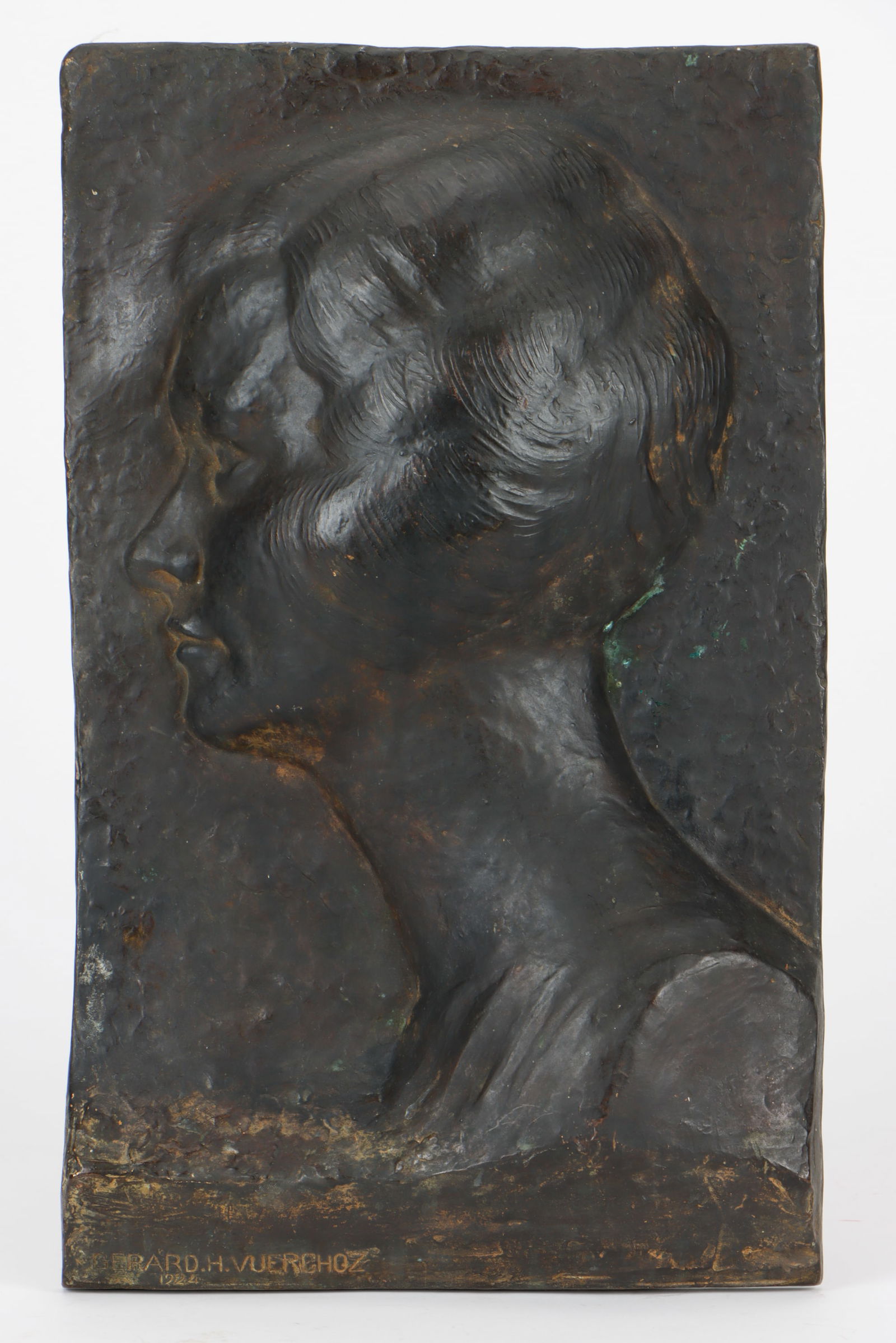 Art Deco Bronze Relief Portrait of a Lady (1 of 4)