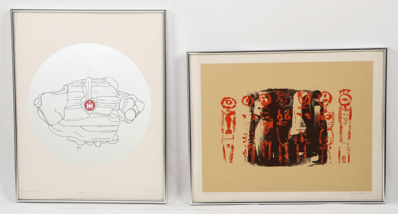 (2) Framed Works: Cornell Univ. Serigraphs, 1976 (1 of 6)