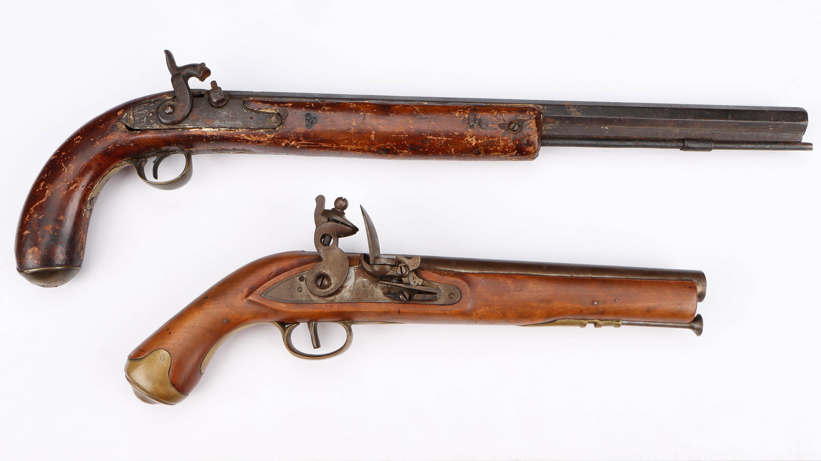 2 Antique Flintlock Pistols (1 of 9)