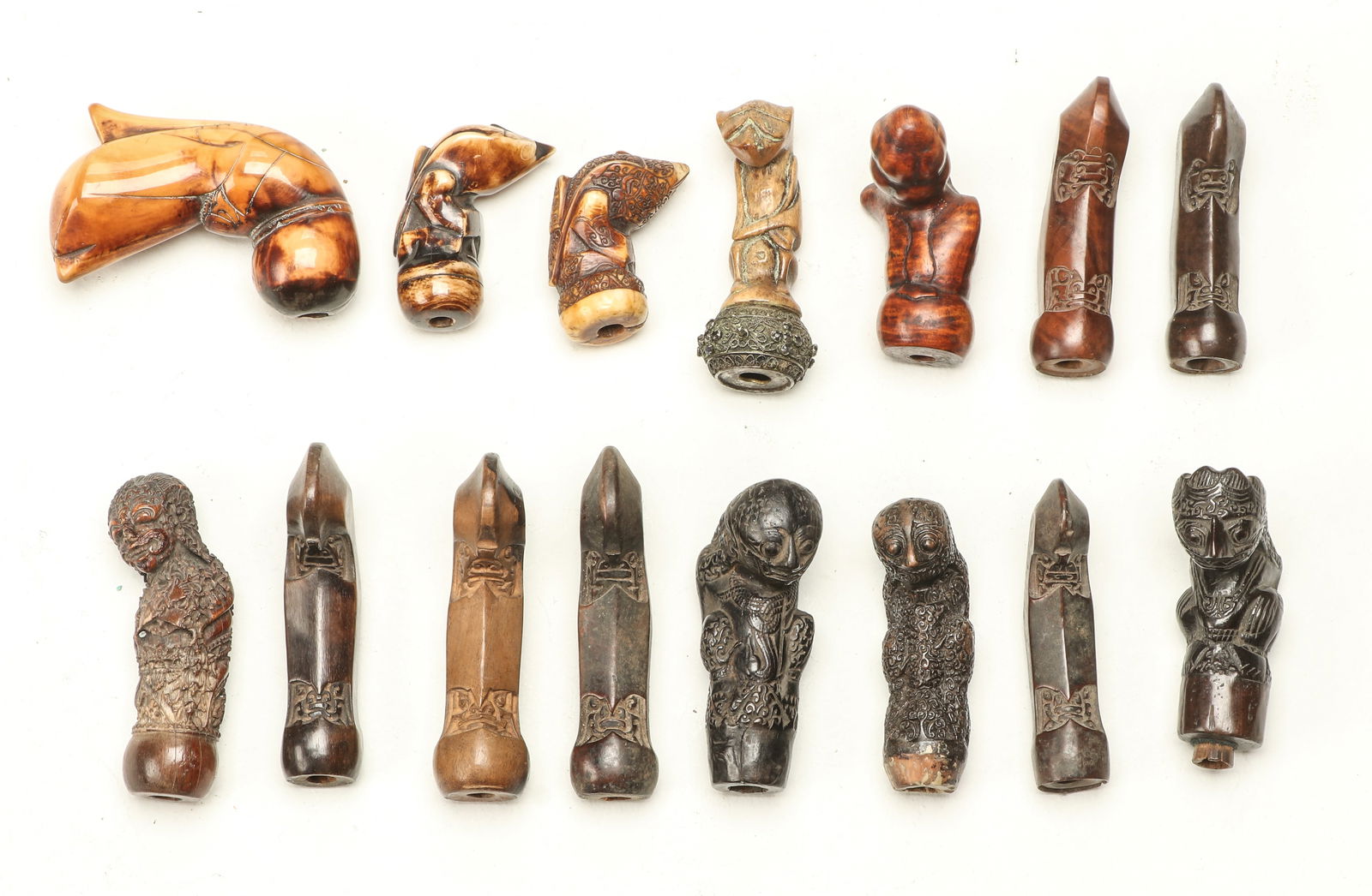 Collector's Lot of 15 Indonesian Kris Handles, Java and Sumatra (1 of 5)