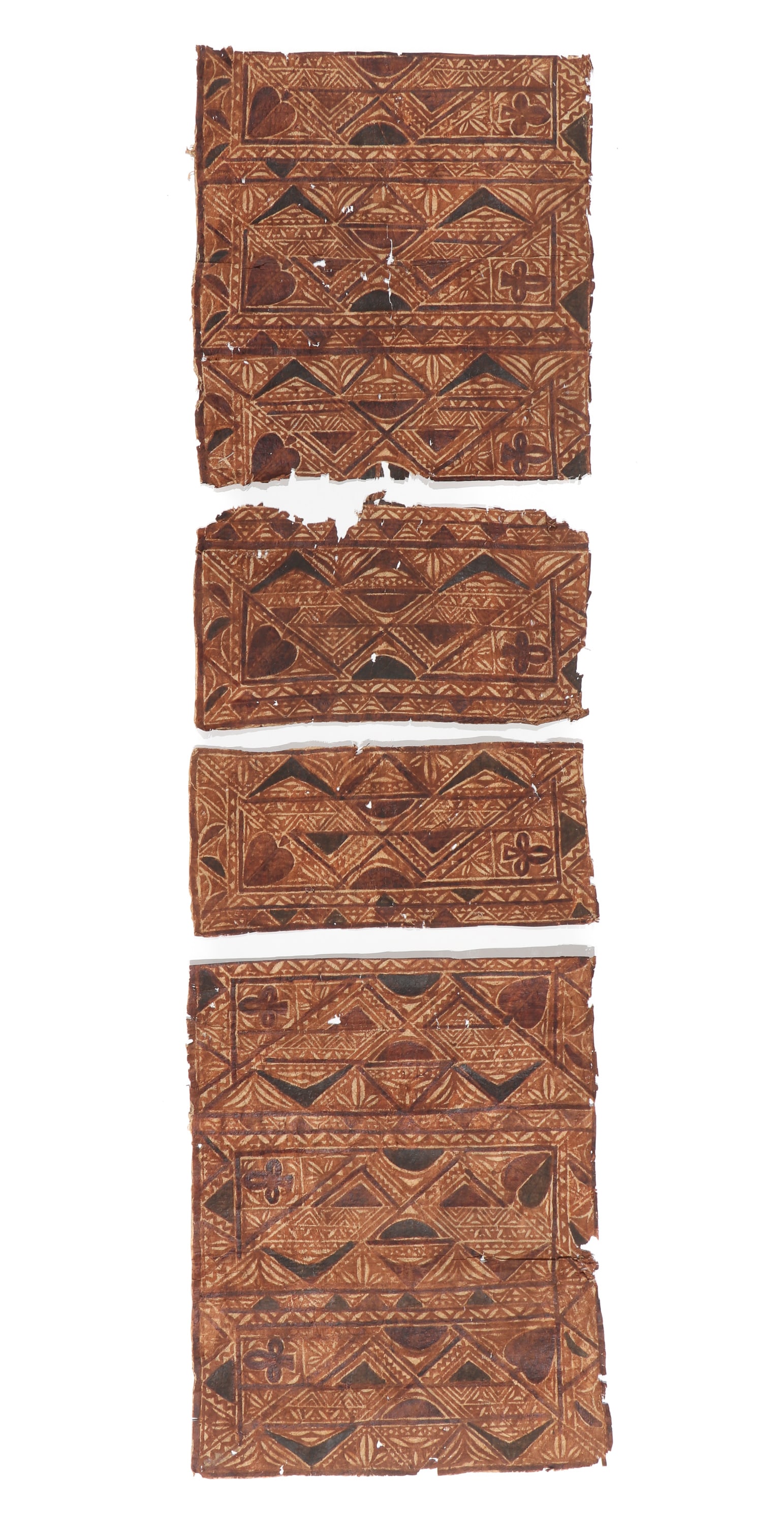 Antique Polynesian Tapa Cloths, Samoa: Antique Polynesian Tapa Cloths, Samoa. Size: 91'' x 27.5'' (231 x 70 cm).