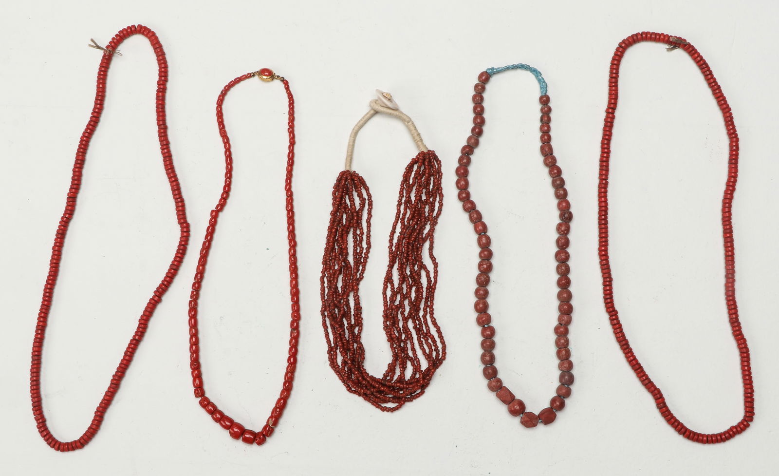 Collection of Coral and Stone Beaded Necklaces (1 of 3)