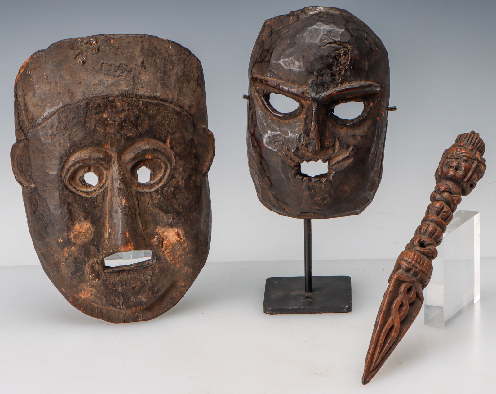2 Himalayan Masks and a Phurba (1 of 5)
