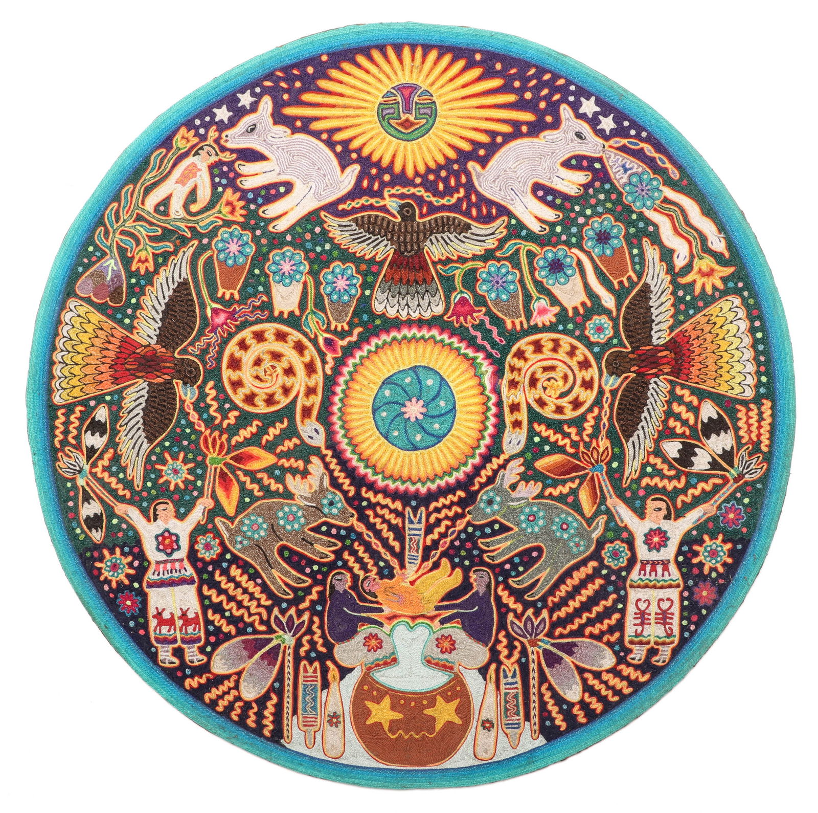 Huichol Yarn Painting by Joaquin Bautista Carrillo (1 of 3)