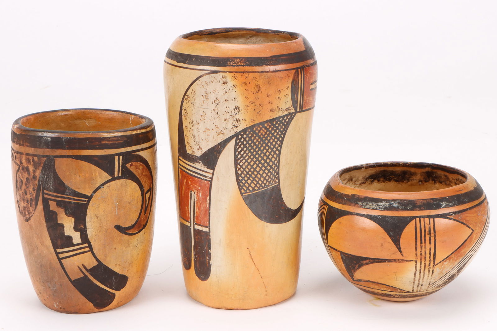 3 Hopi Polychrome Pottery Vessels, Late 19th/Early 20th C. (1 of 7)