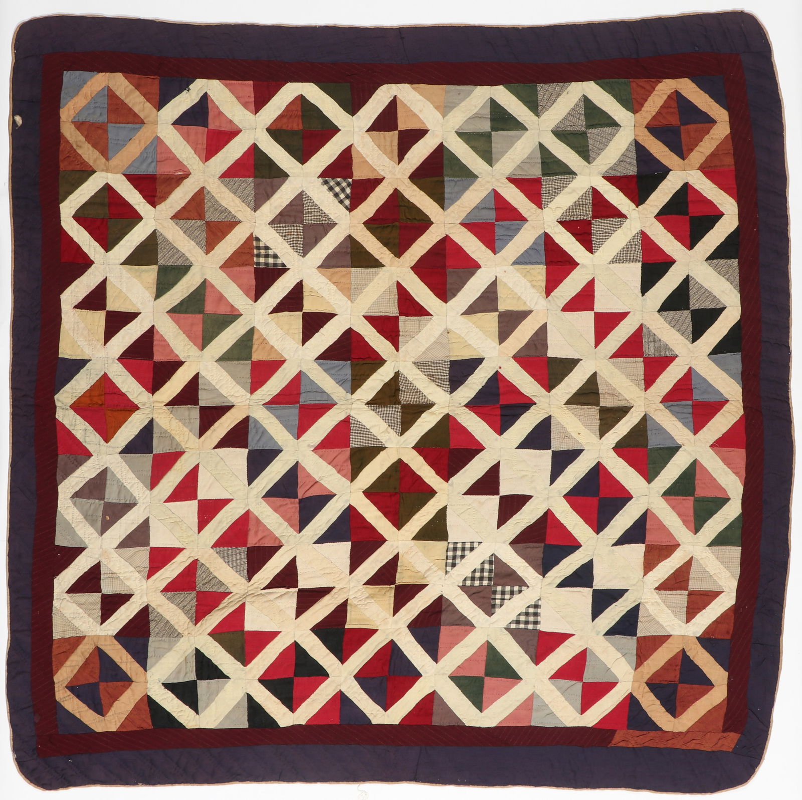 Kansas Amish Buggy Quilt With Broken Dish In Crossroad Pattern, C. 1890 ...