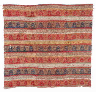 Early 19th C. Kashmir Shawl Fragment, India: Early 19th C. Kashmir Shawl Fragment. Wool. Size: 4'6'' x 4'3'' (137 x 130 cm).