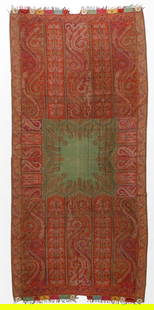 Fine Kashmir Shawl, India, Mid 19th C.: Fine Kashmir Shawl, India, Mid 19th C. Size:10'2'' x 4'9'' (310 x 145 cm). Private Los Angeles collection.