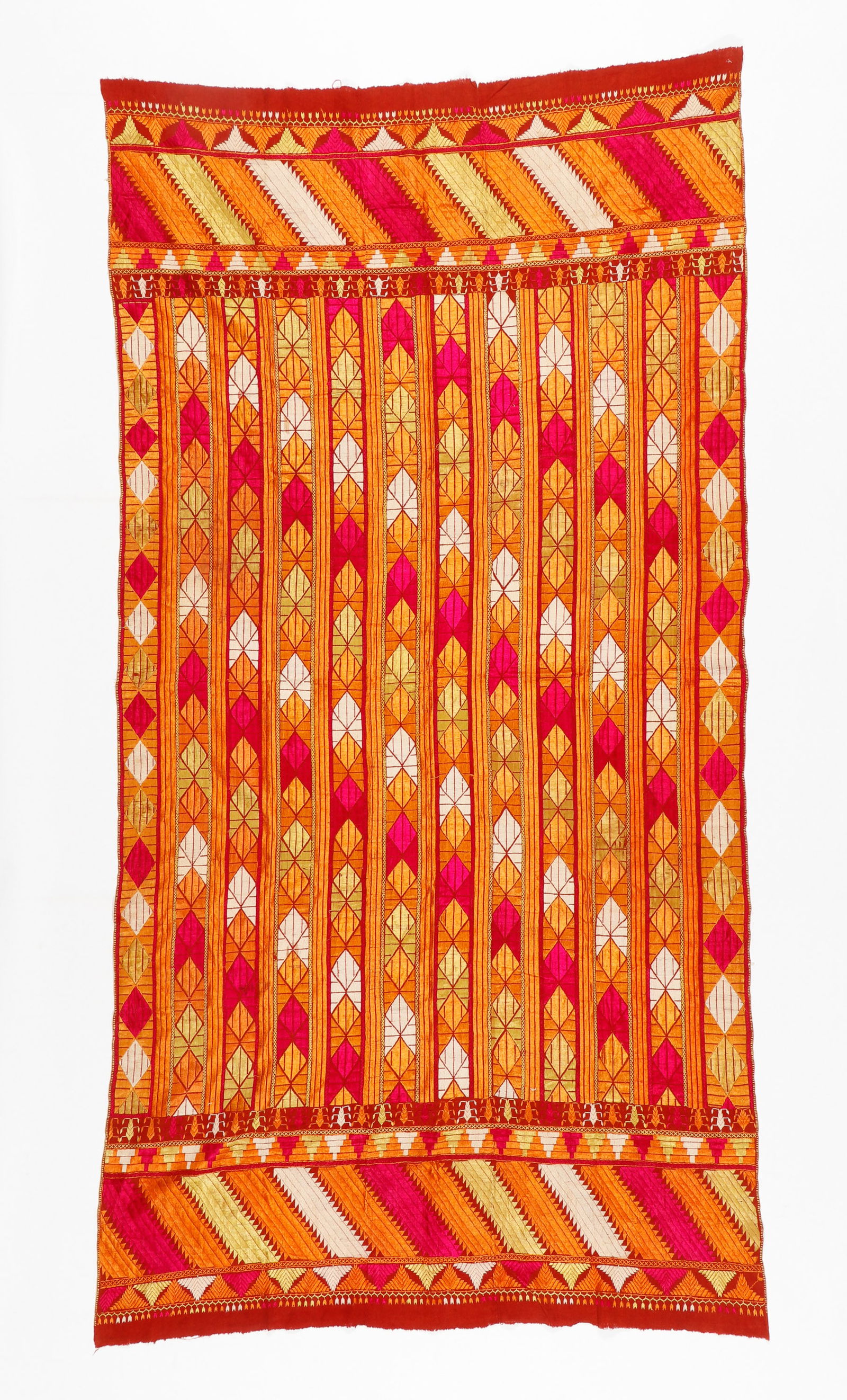 Indian Phulkari Silk Embroidered Textile (1 of 5)