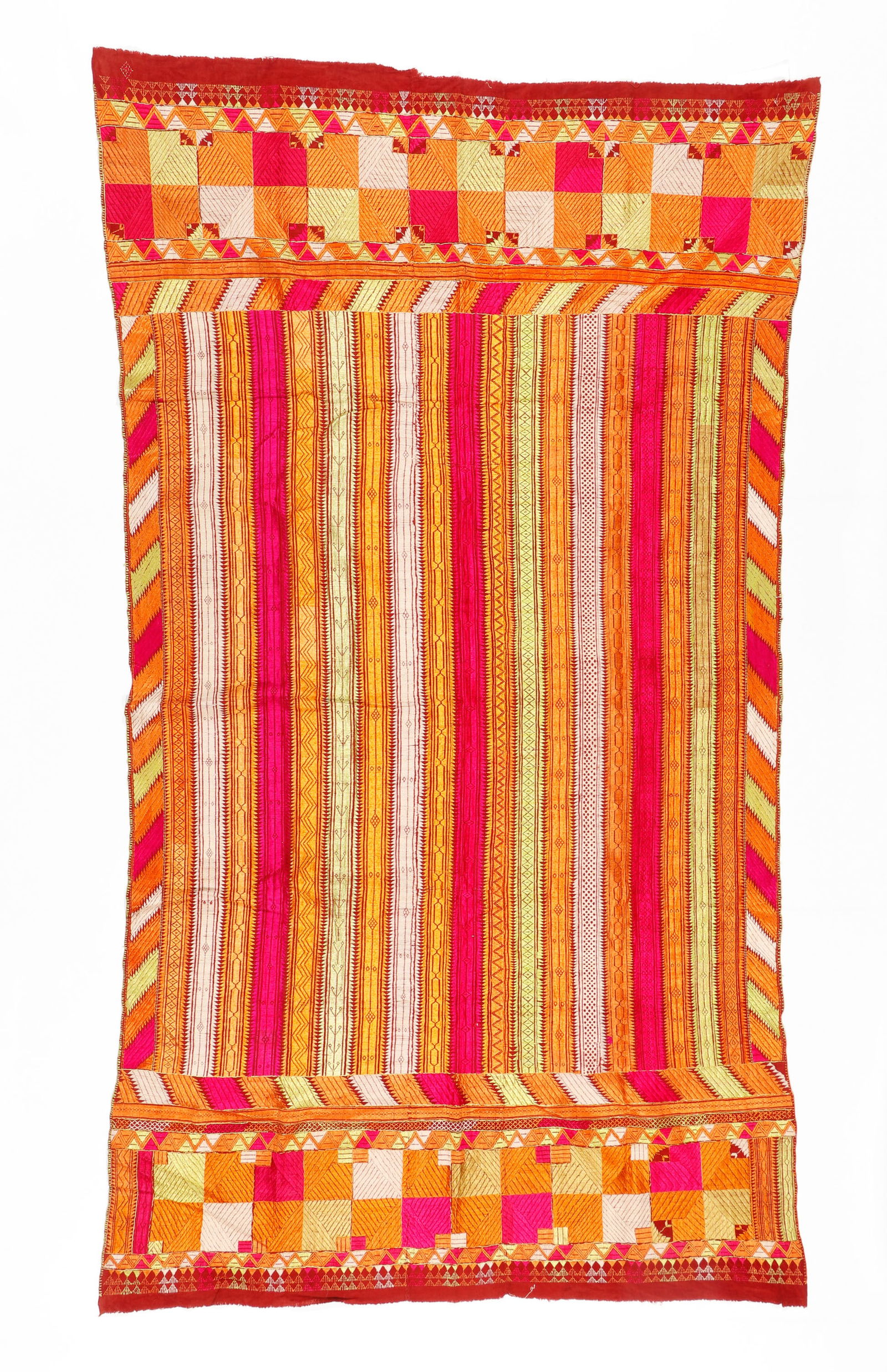 Indian Phulkari Silk Embroidered Textile (1 of 5)