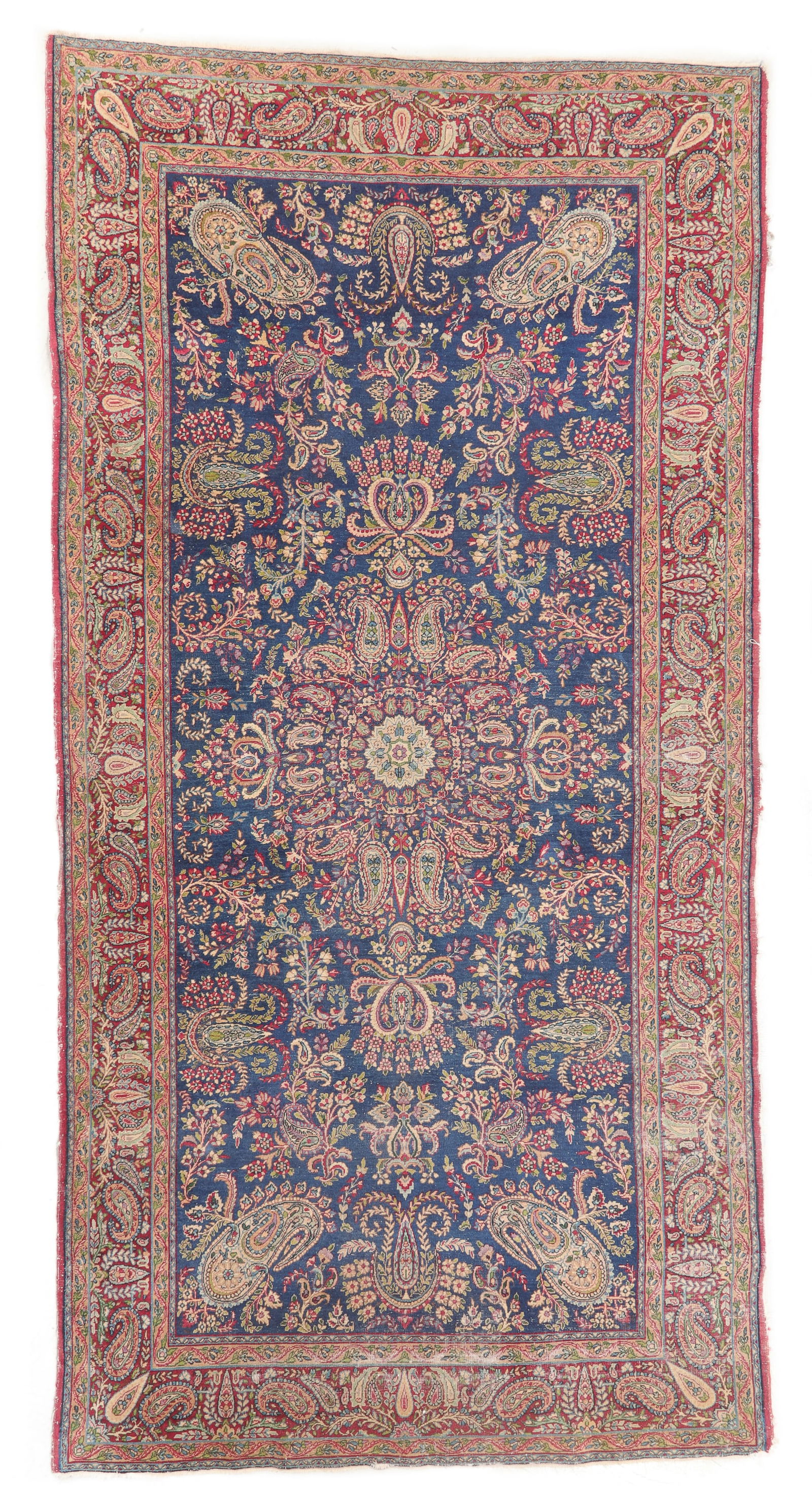 Blue Kerman Rug, Persia, Early/Mid 20th C., 5'0'' x 9'10'' (1 of 4)