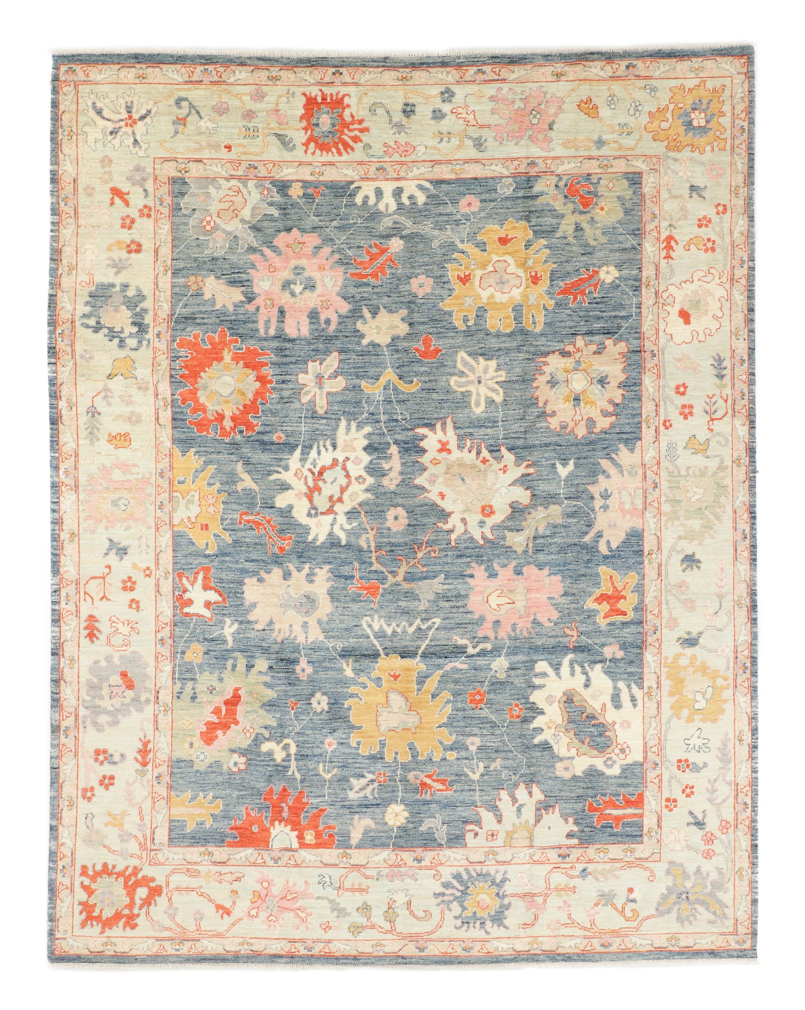 Oushak Rug, Late 20th C.: 9'1'' x 11'8'' (1 of 4)