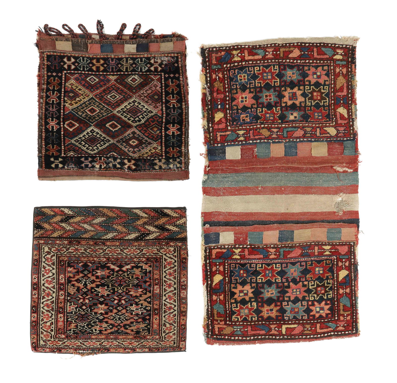 3 West Persian Kurd Weavings/Bags, Late 19th C. (1 of 6)