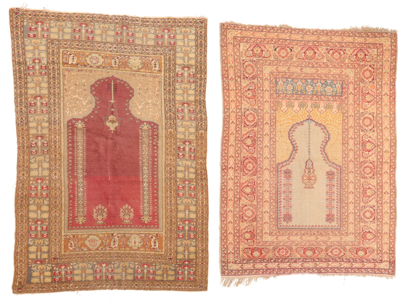 2 Ottoman Style Bandirma Prayer Rugs, Turkey, Early/Mid 20th C. (1 of 5)