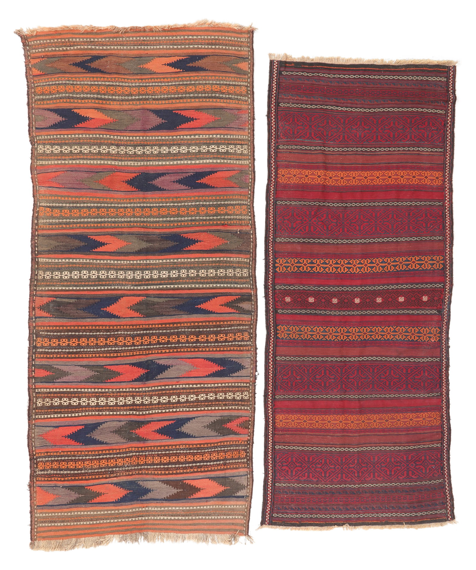 2 Afghan Baluch Kilims, Mid 20th C. (1 of 3)