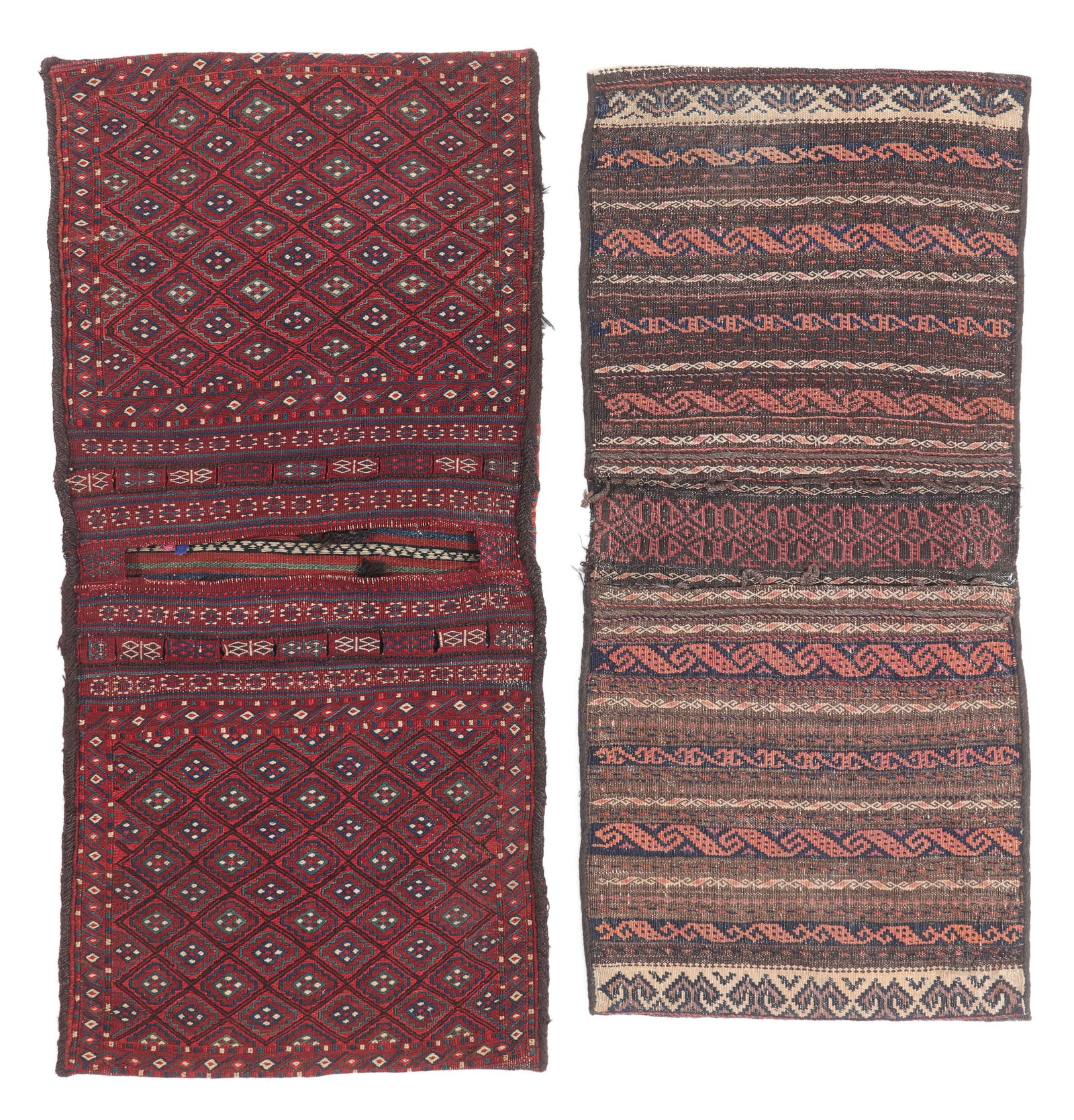 2 Sumak/Kilim Saddlebags, Mid 20th C. Largest: 1'9'' x 3'3' (1 of 4)