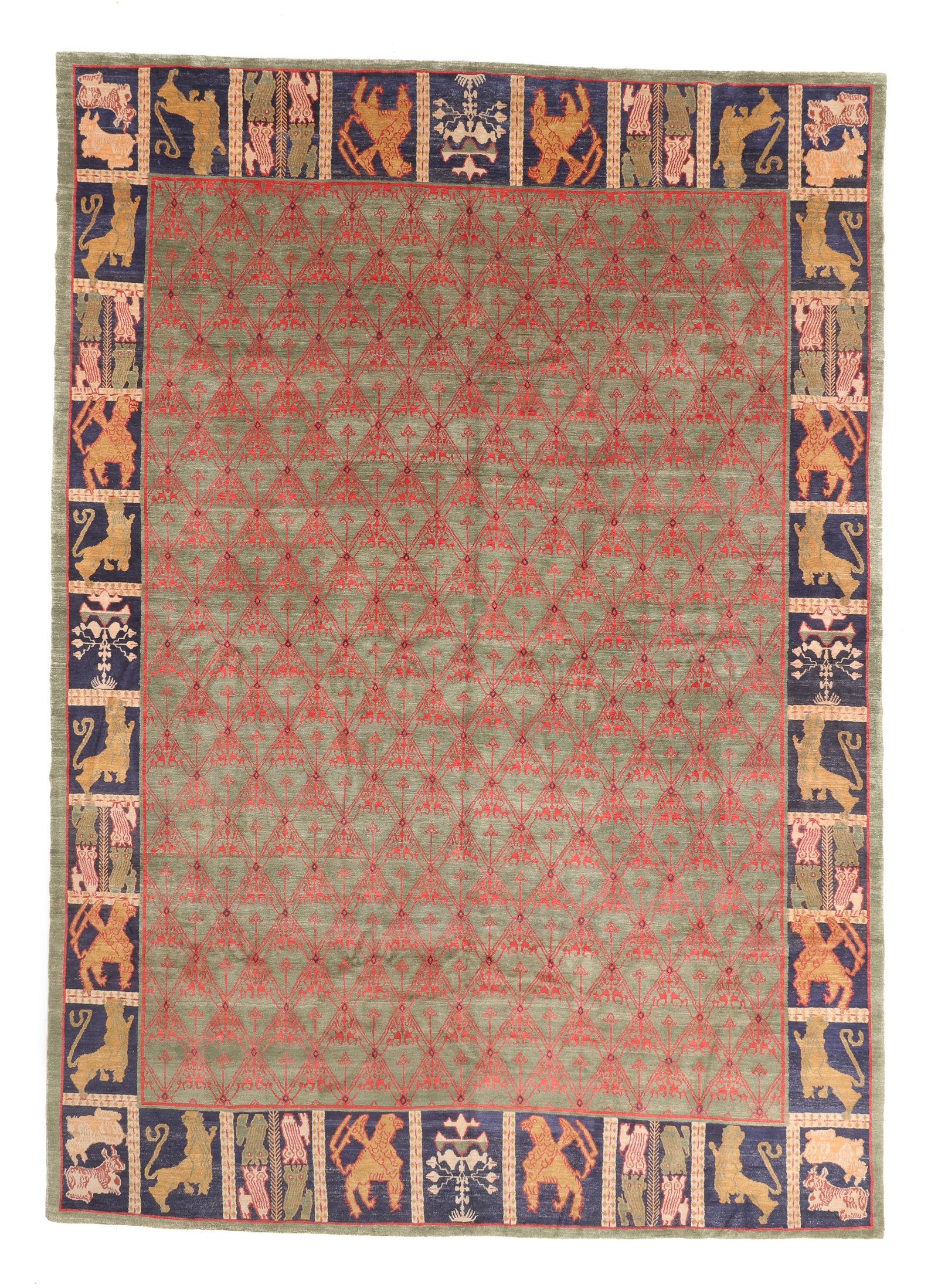 Mansion Size Spanish Style Tibetan Rug, Nepal, Late 20th C., 12'1'' x 17'3'' (1 of 3)
