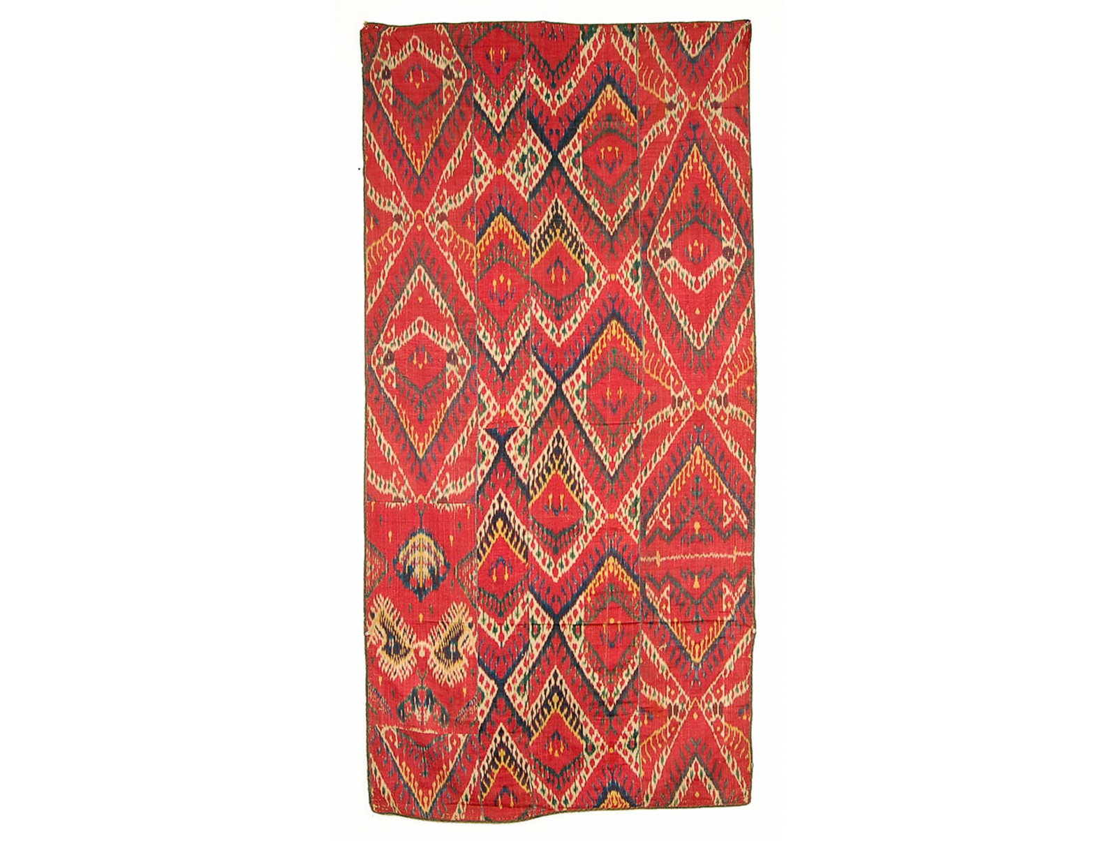 Fine Uzbek Six-Color Ikat Wall Hanging, 19th C. (1 of 4)