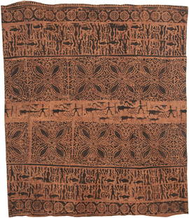 Indonesian Tapa Cloth Skirt, Sulawesi, Early 20th C.: Indonesian Tapa Cloth Skirt, Sulawesi, Early 20th C. Size: 51'' x 58'' (130 x 147 cm). For years tapa making was one of the most essential and sophisticated plant fiber technologies in the Pacific Isl