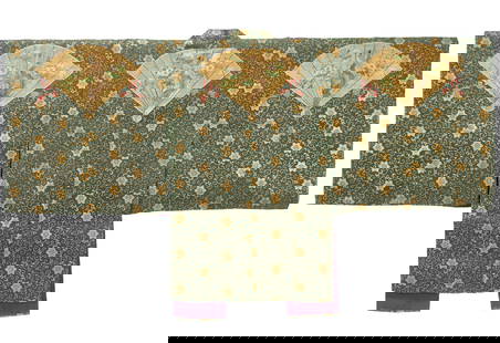 Japanese Theatrical Kimono Noh Choken, 18th C.: Japanese Theatrical Kimono Noh Choken, 18th Century. Silk gauze with gold paper brocading. Size: 3'8'' x 6'7'' (112 x 201 cm). This resplendent Noh Choken, dating back to the 18th century, is a magnif