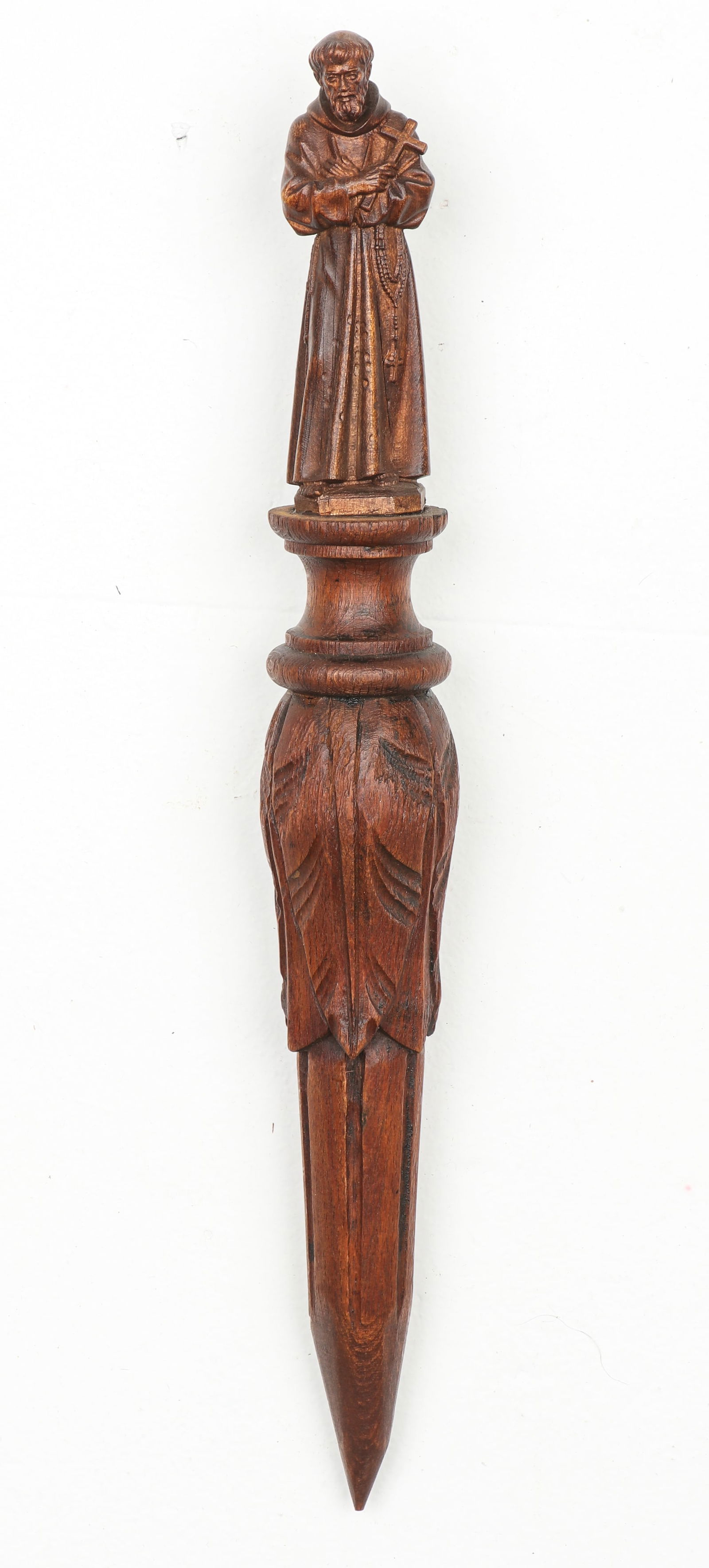 Vampire Killer Stake with Carved Wood Saint (1 of 4)