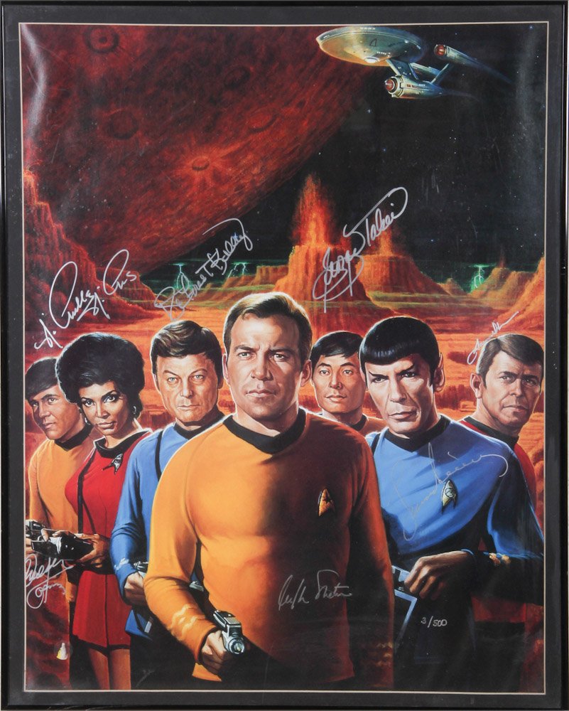 Signed and Numbered Star Trek Crew Poster: Signed and Numbered Star Trek Crew Poster, Number 3/500. Dimensions: Frame: 28-1/4" x 22-1/4" Sight: 26-1/2" x 20-1/2" inches.