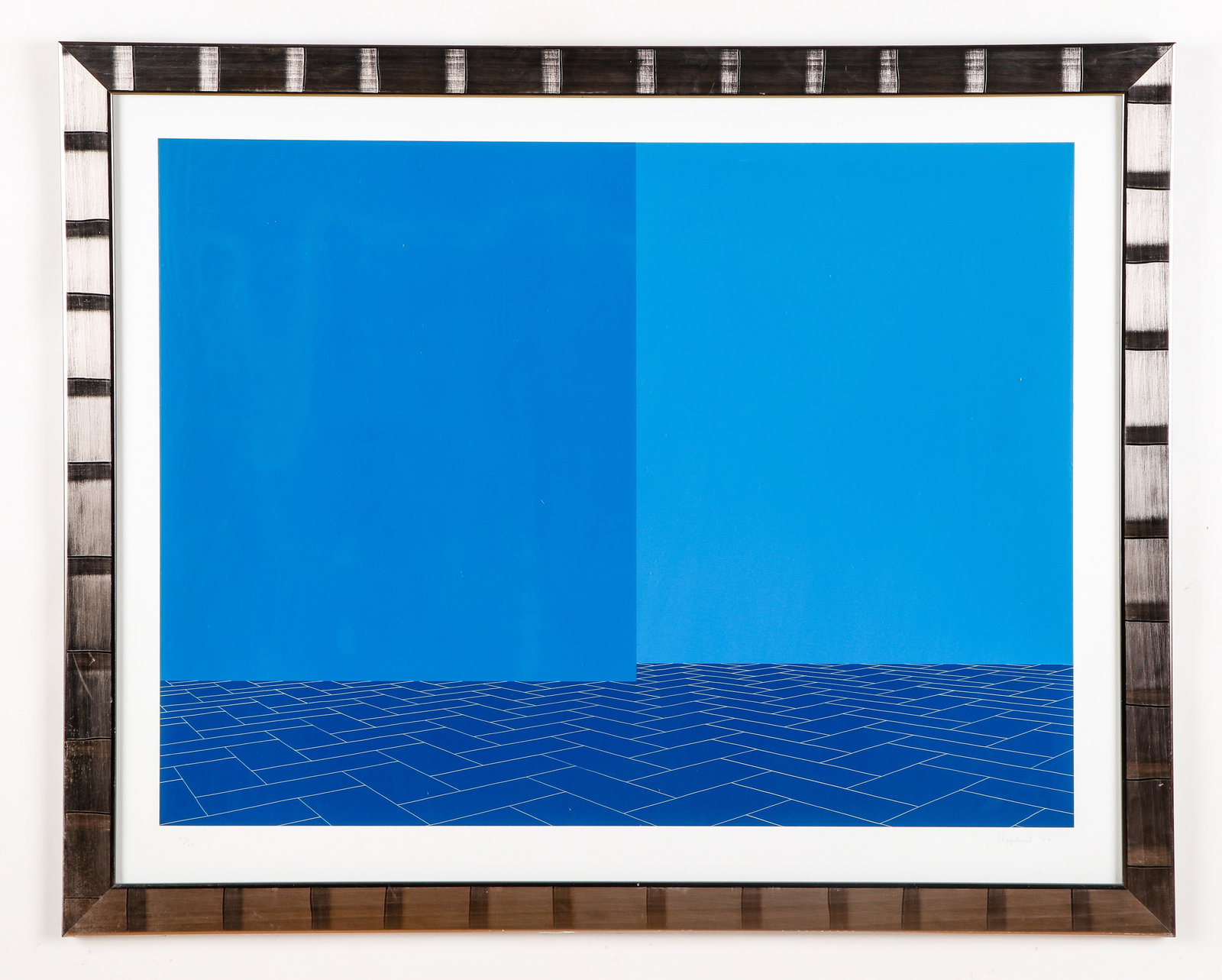 Kate Shepherd (American, b. 1961): Kate Shepherd (American, b. 1961) "Imagined Evening Day, Blue Brick Stage," 2004, serigraph, numbered, signed, dated. Framed. Provenance: Pace Prints. Size: 32'' x 41'', 81 x 104 cm (sight); 36.5'' x