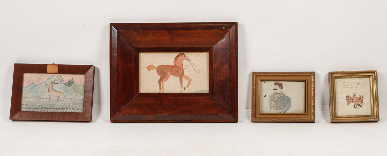 (4) Antique Folk Art Children's Drawings (1 of 5)