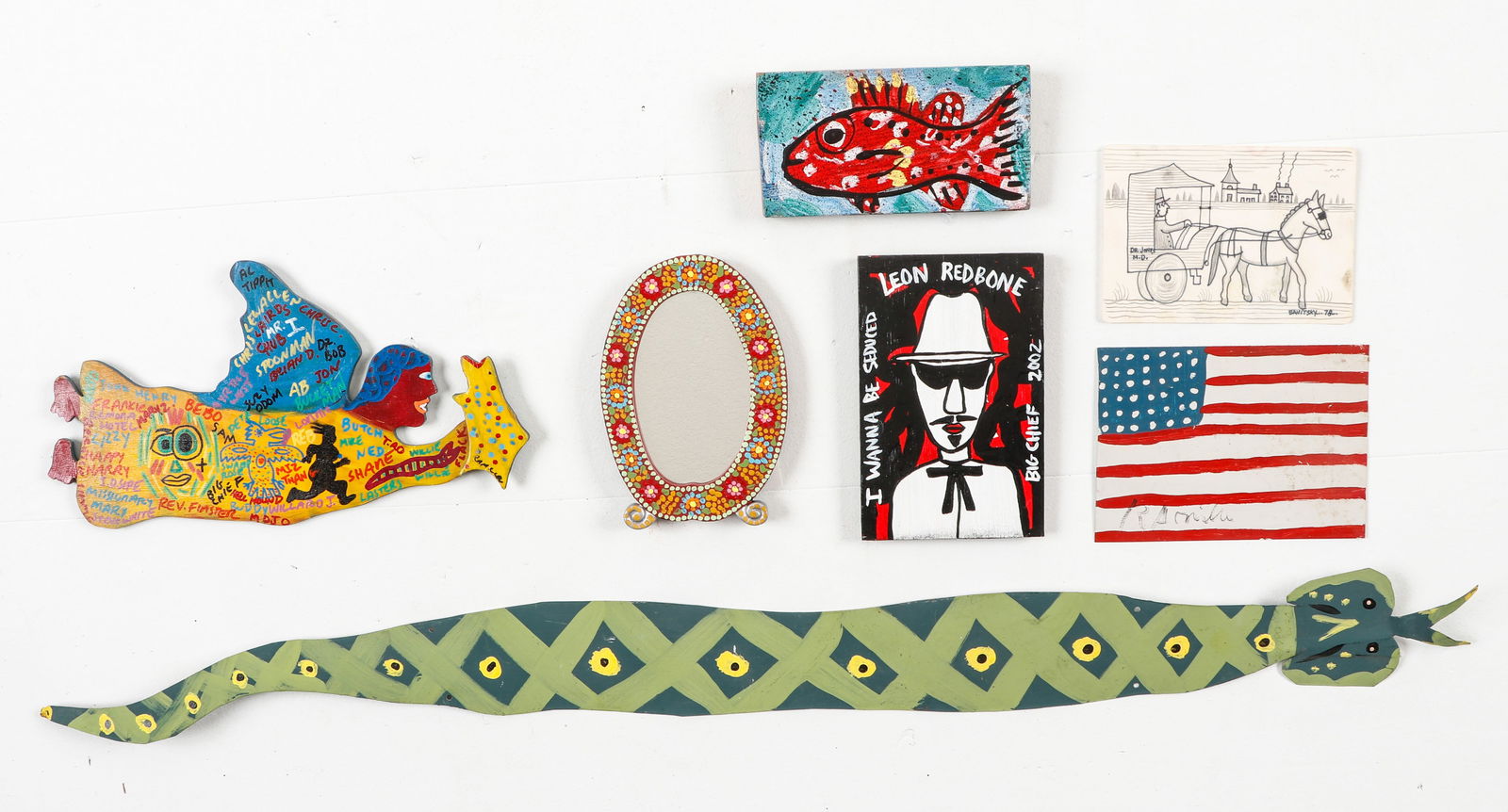 (7 pc) Folk Art Collector's Lot (Various Artists) (1 of 9)