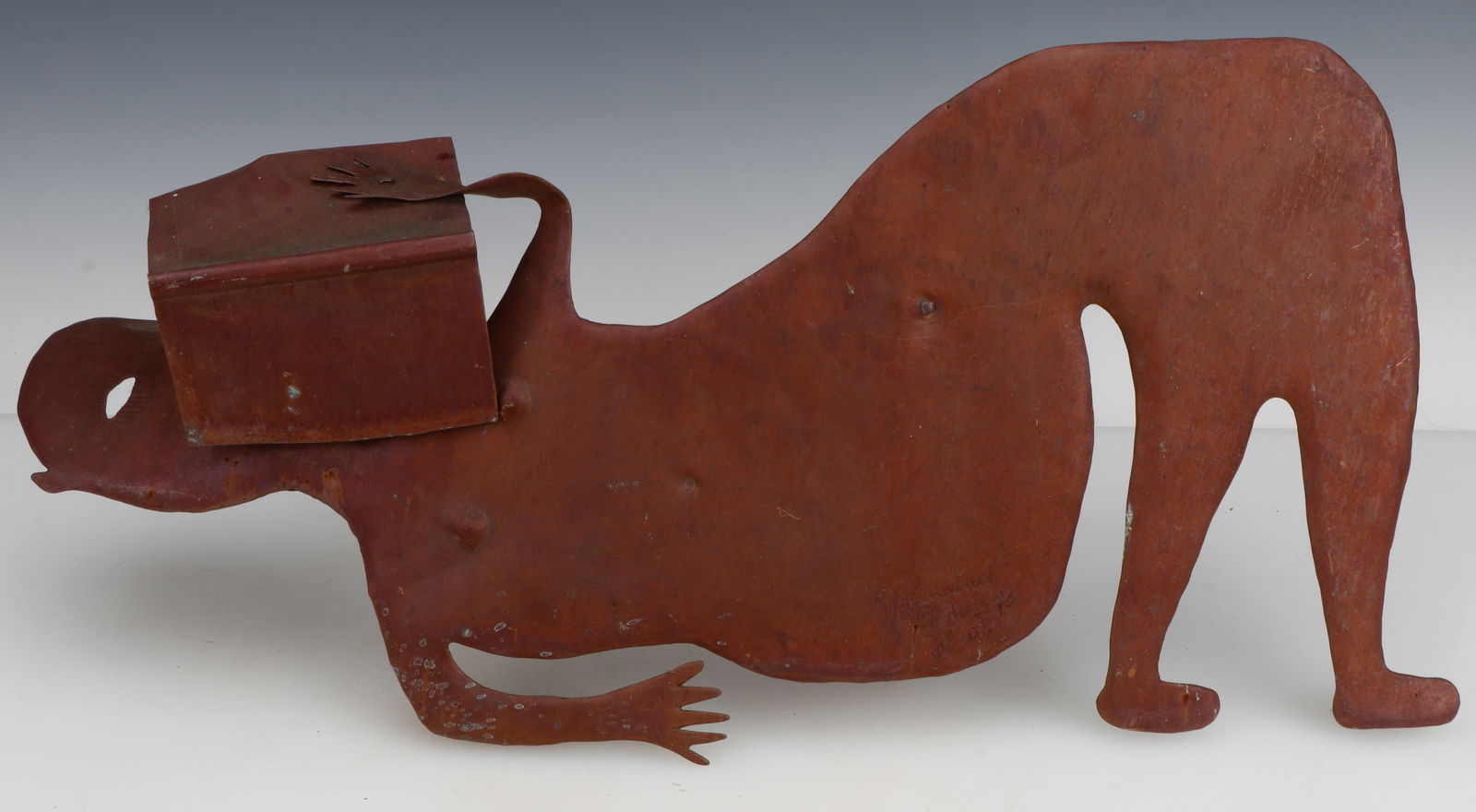 Georges Liautaud (Haitian, 1899-1992) Reclining Figure Reading a Book, Copper Metalwork Sculpture (1 of 4)