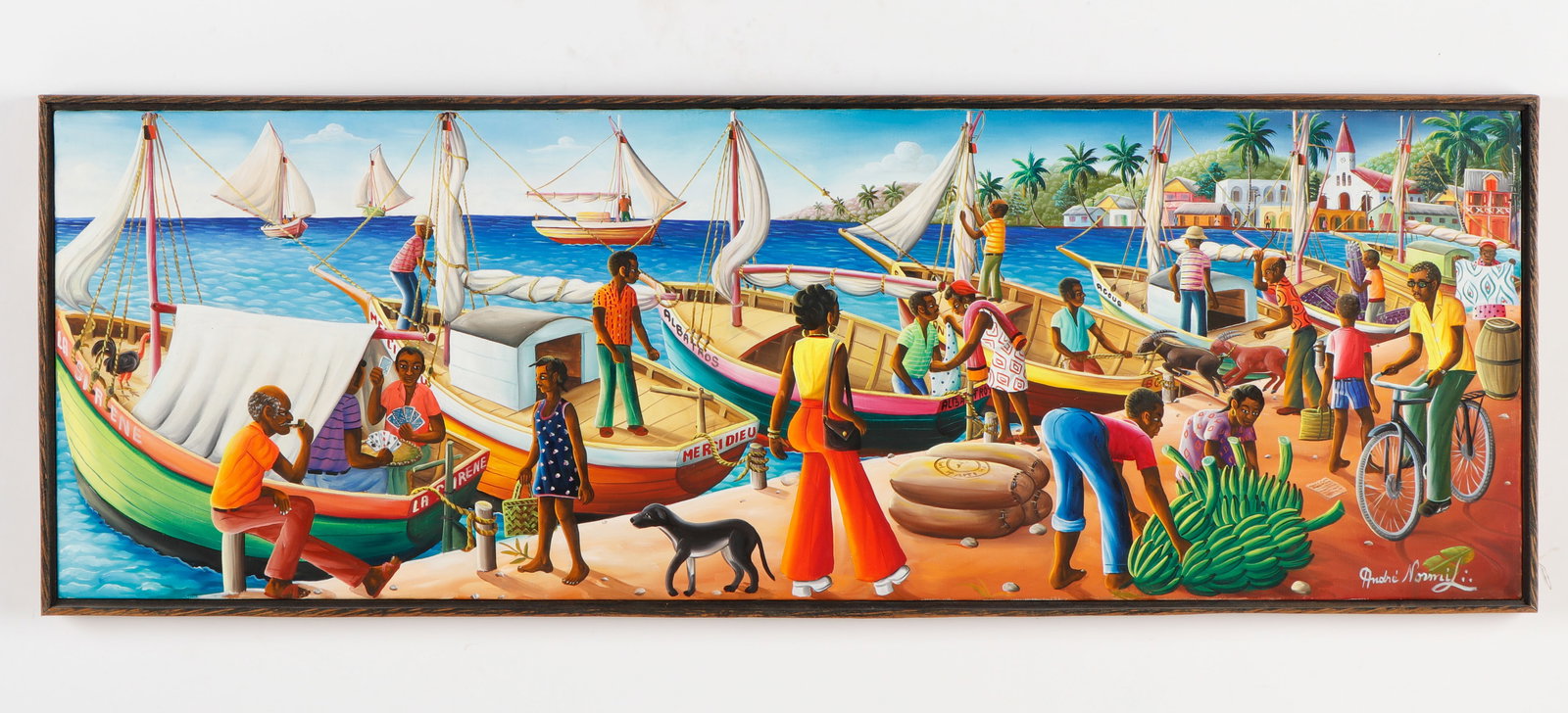 Andre Normil (Haitian/Port-au-Prince, 1934-2014) Waterfront Scene (1 of 3)