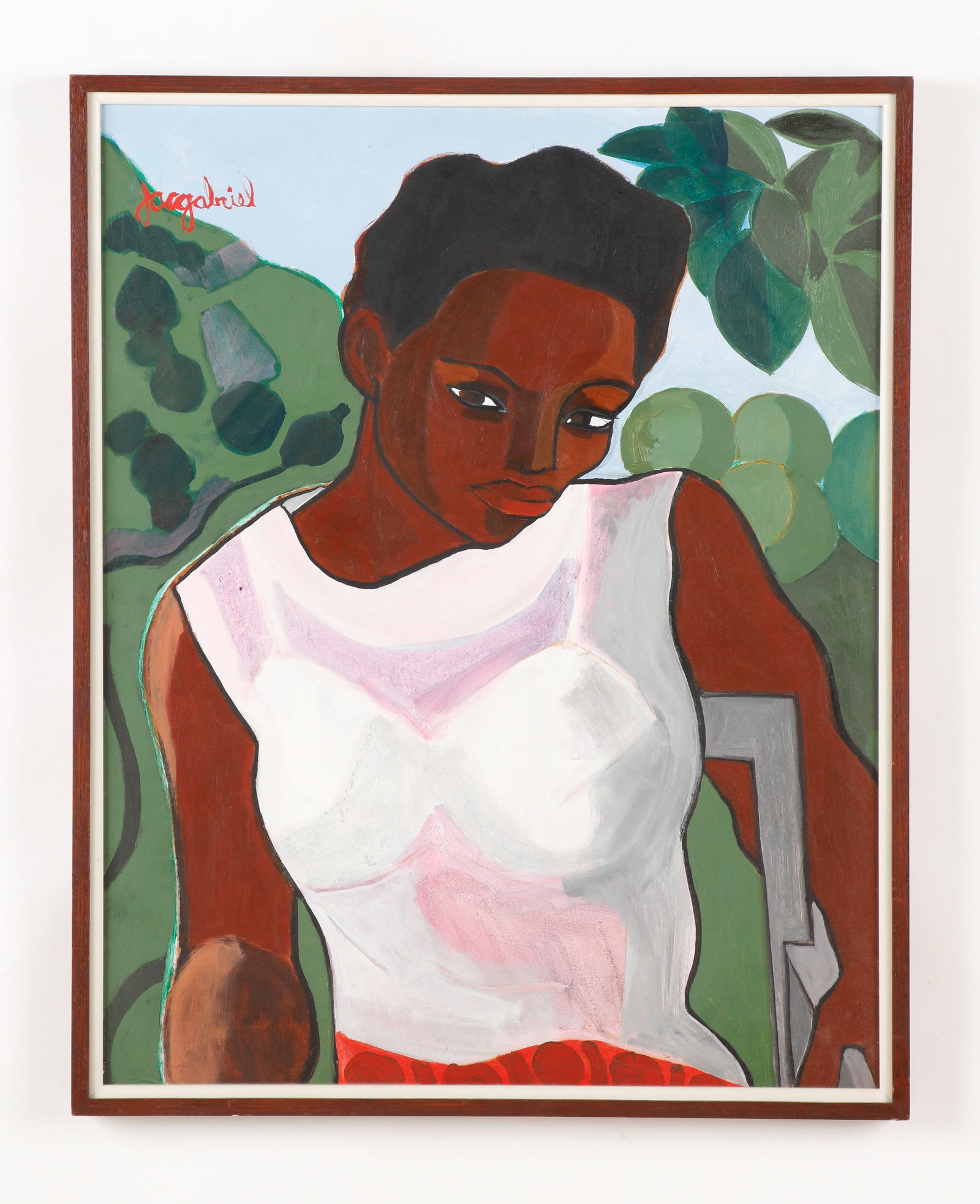 Jacques Gabriel (Haitian, 1934-1988) Portrait (1 of 3)